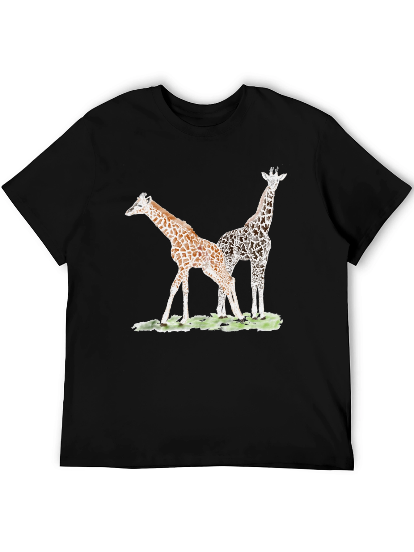 Black Giraffe Graphic Tee - Unique Animal Print T-Shirt view 5