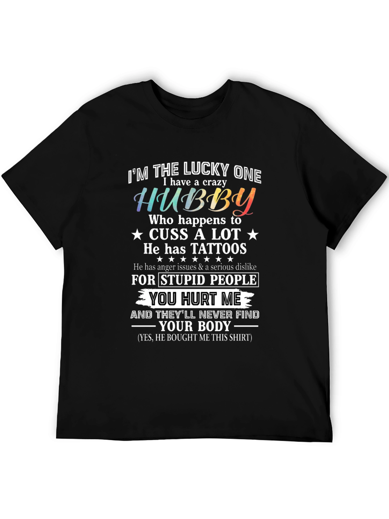 Black Crazy Hubby Graphic Tee - Husband Gift view 5