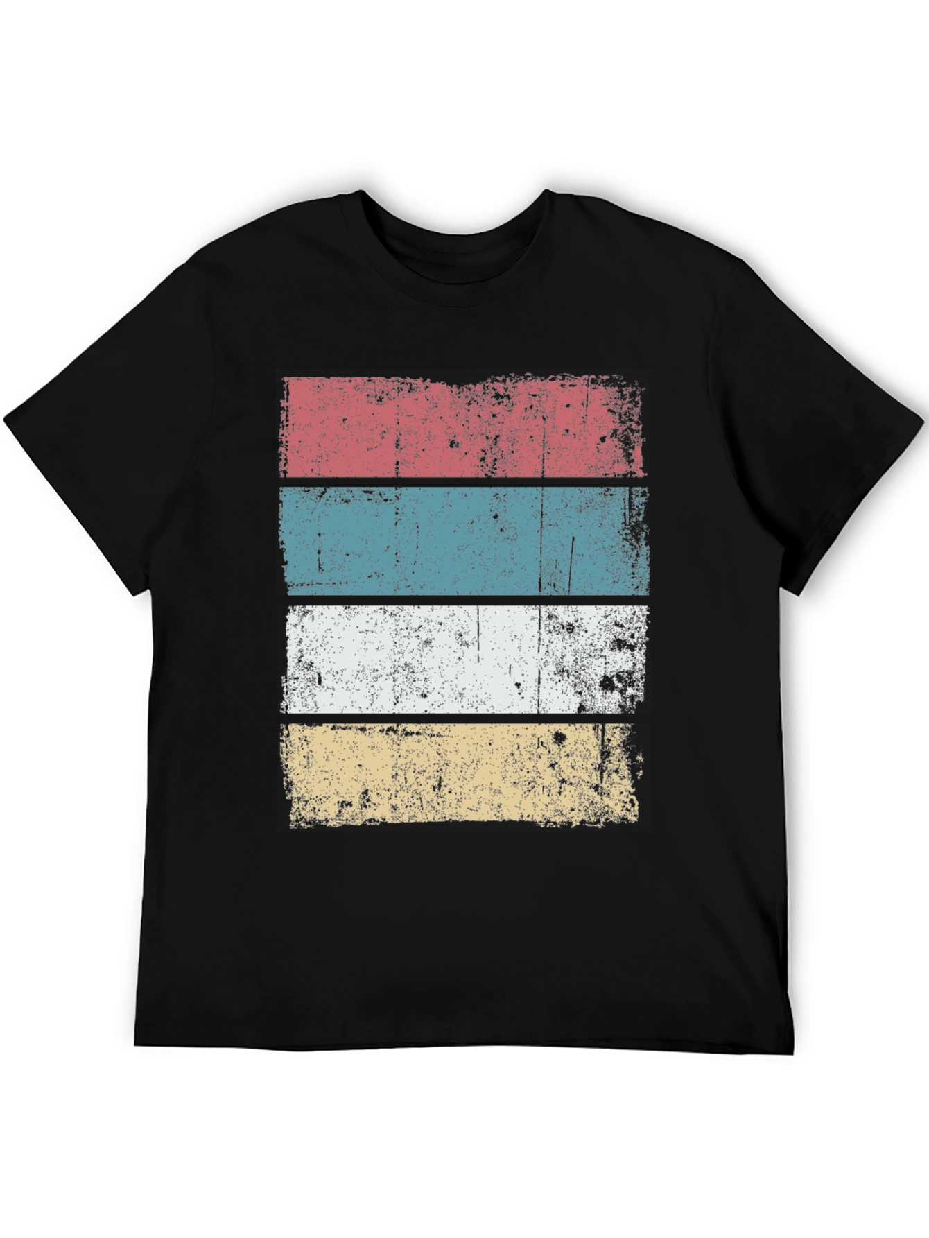 Black Retro Striped Graphic T-Shirt view 5