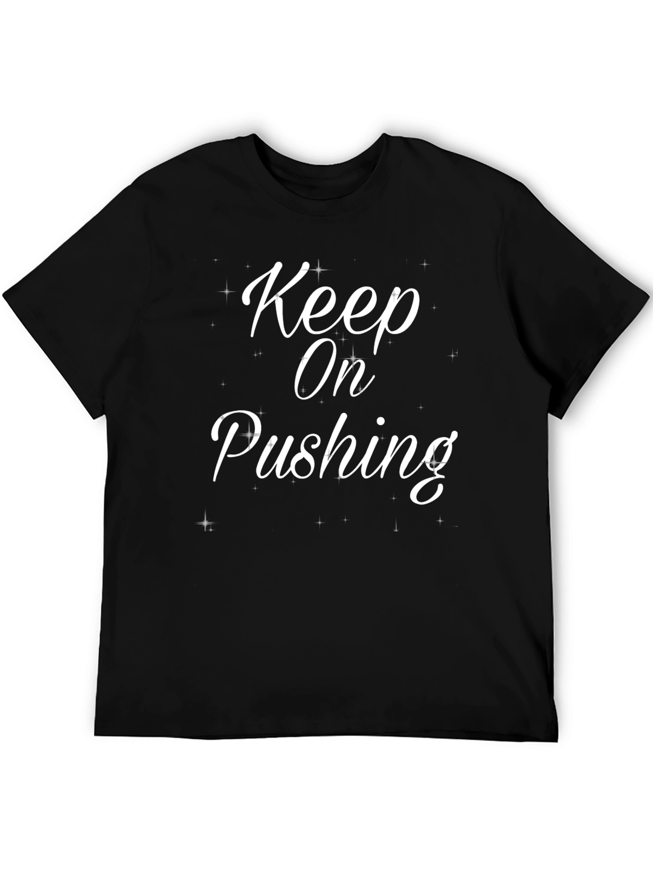 Black Keep On Pushing Graphic Tee - Motivational Shirt view 5