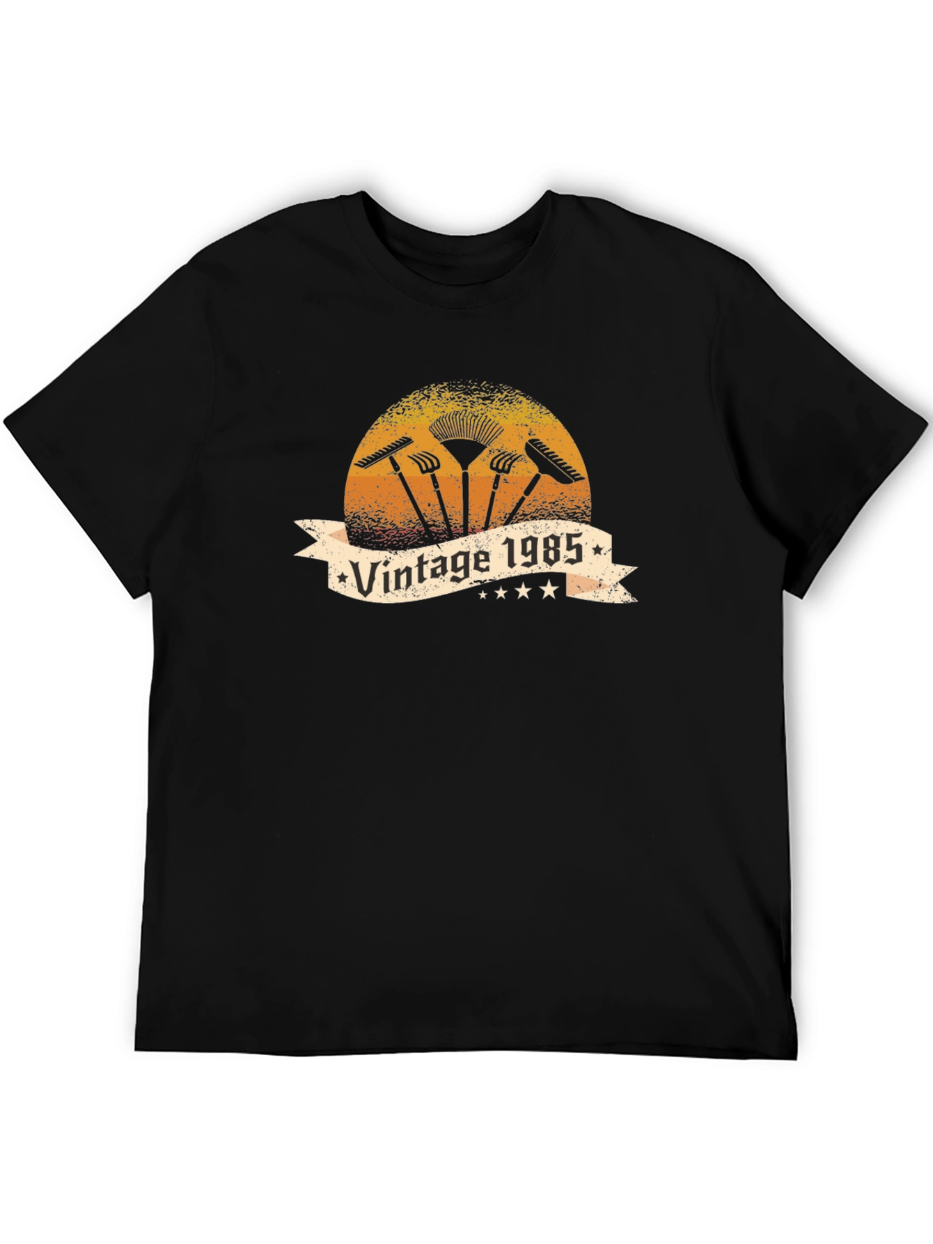 Black Vintage 1985 Gardening T-Shirt - Classic Design view 5