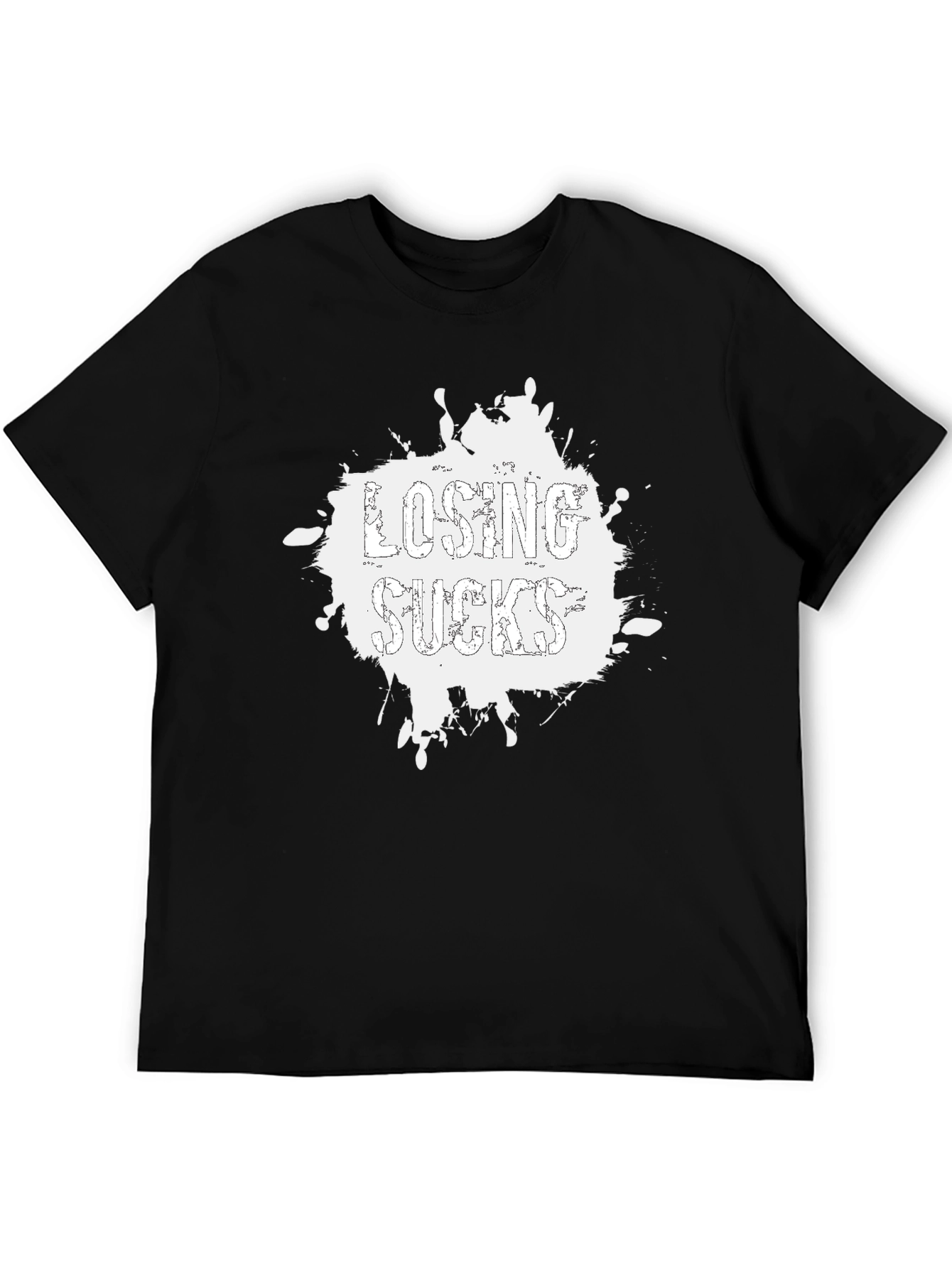 Black Losing Sucks Graphic T-Shirt - Stylish Men's Black Tee view 5