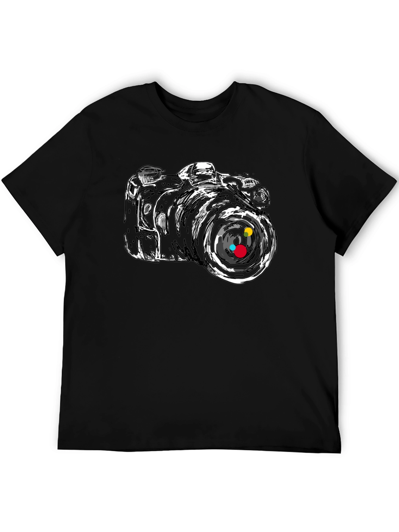 Black Camera Graphic Tee - Stylish Black T-Shirt view 5