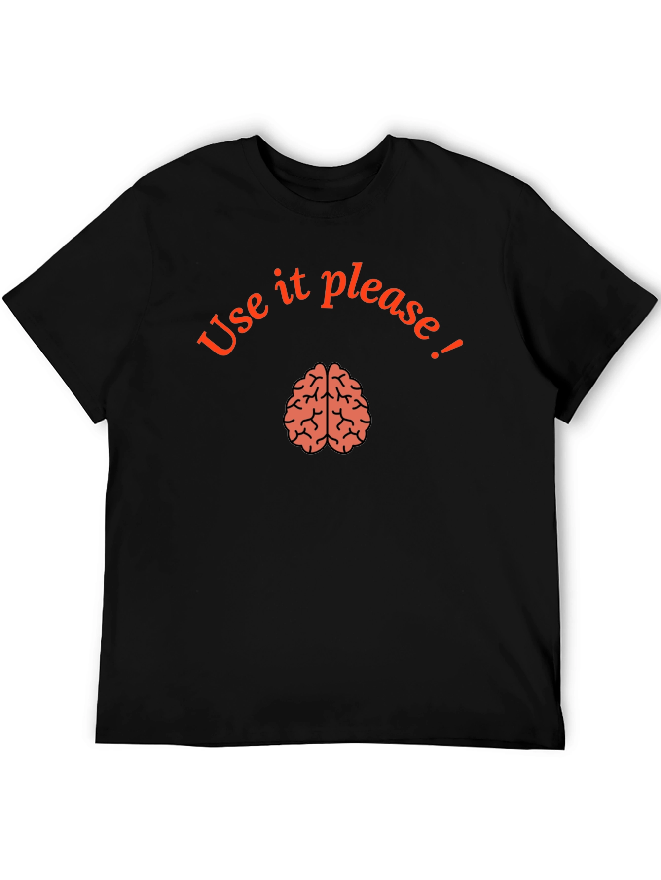 Black Use Your Brain Graphic T-Shirt - Smart Casual view 5