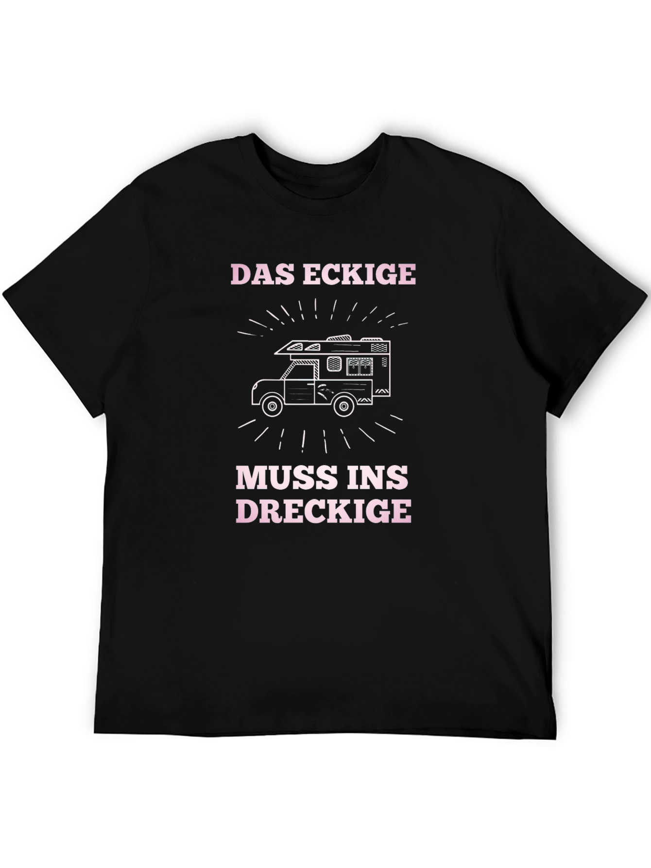 Black Das Eckige Muss Ins Dreckige T-Shirt view 5