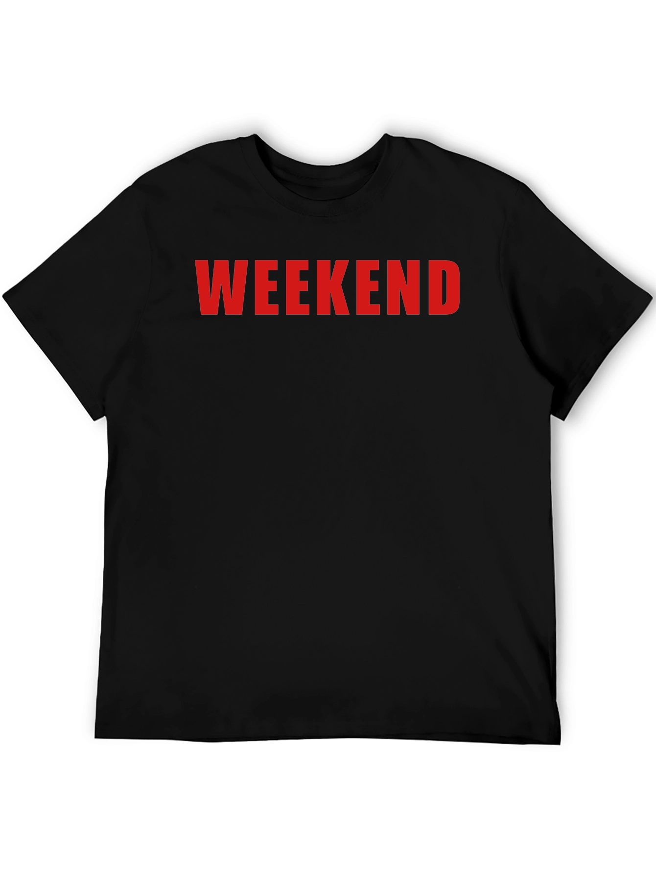 Black Weekend Graphic Tee - Black Cotton Casual Shirt view 5