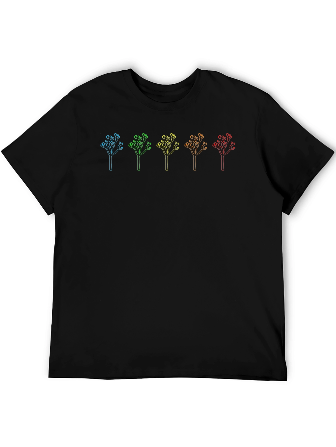 Black Rainbow Joshua Tree Graphic Tee - Black Cotton Blend view 5