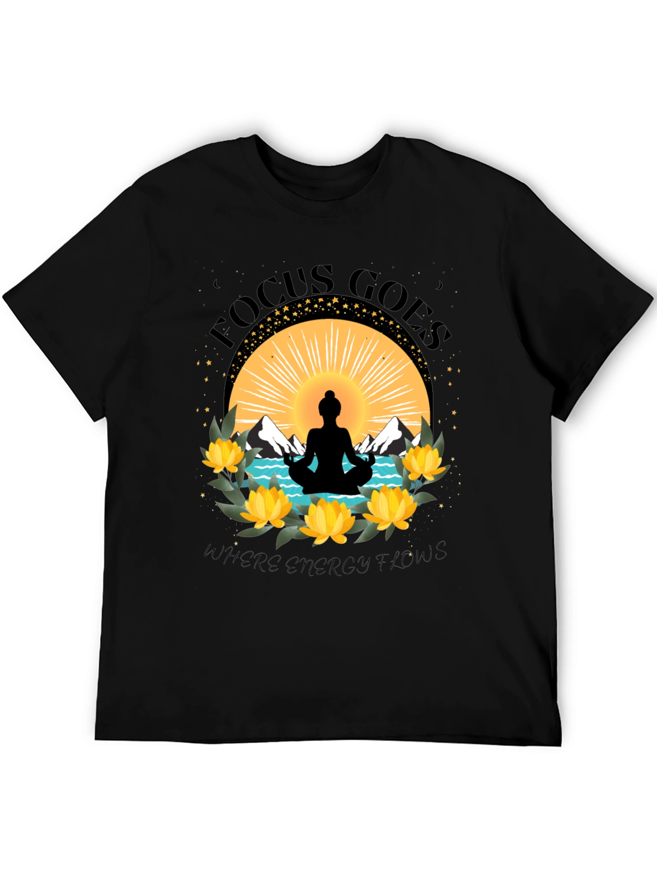 Focus Goes Where Energy Flows Yoga T-Shirt - 5