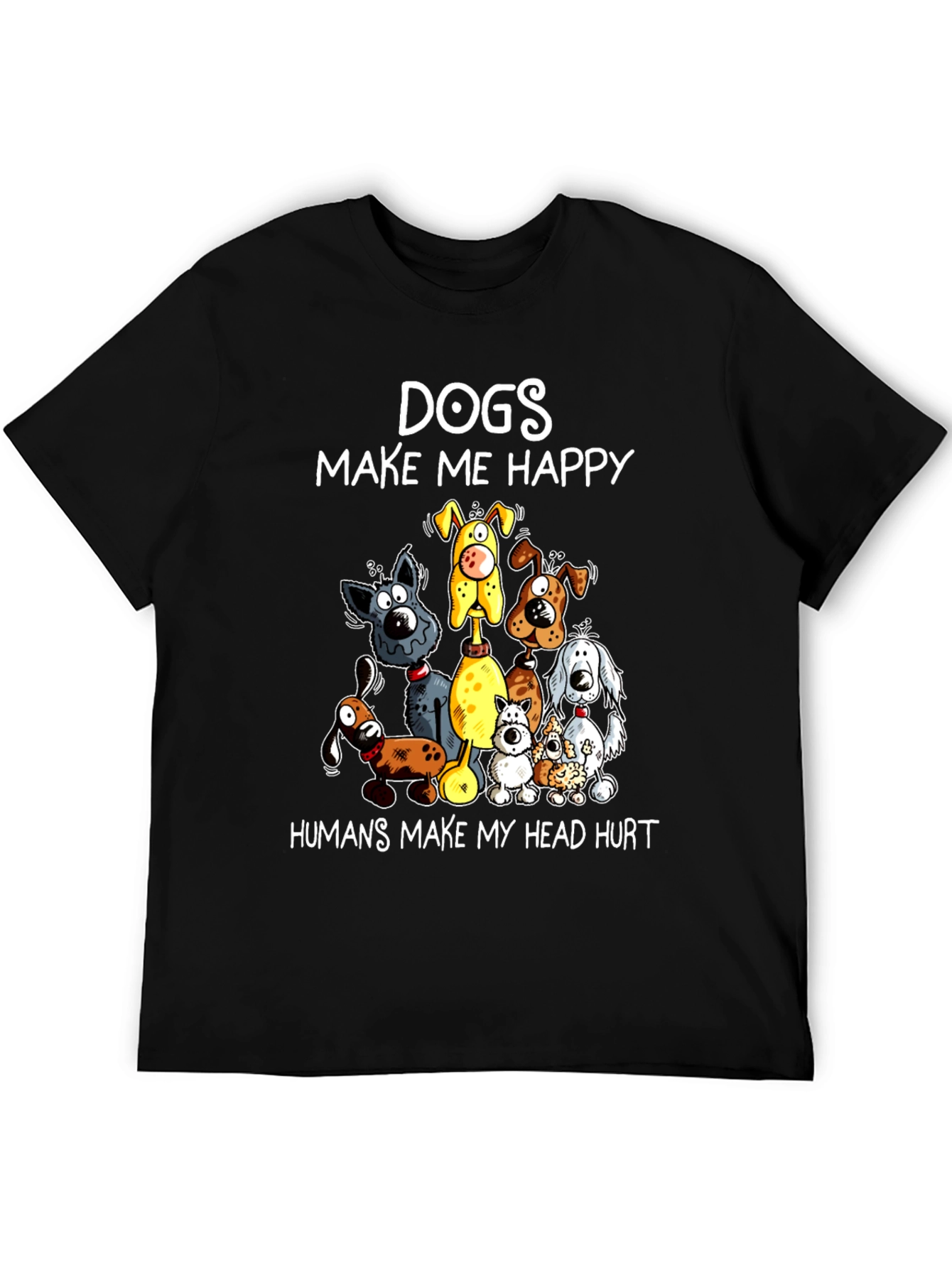 Black Dogs Make Me Happy Graphic T-Shirt view 5
