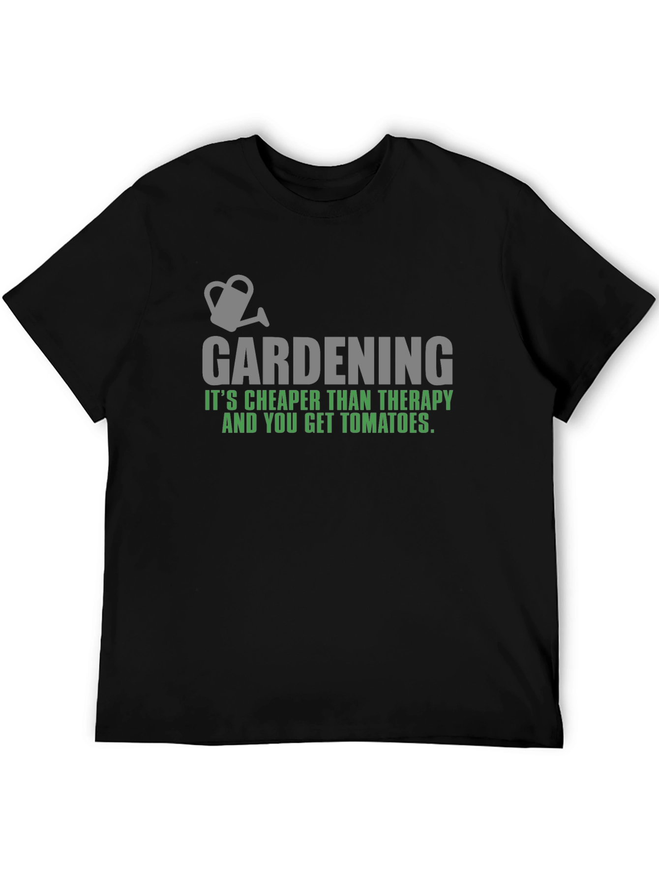 Black Gardening Therapy Tomato T-Shirt view 5