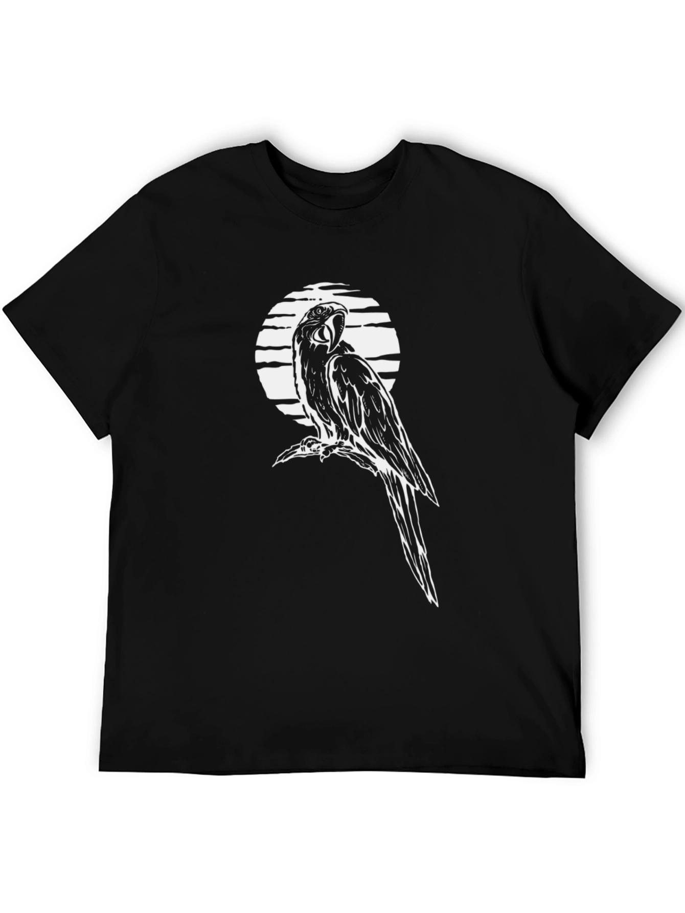 Black Parrot Graphic Tee - Men's Black T-Shirt view 5