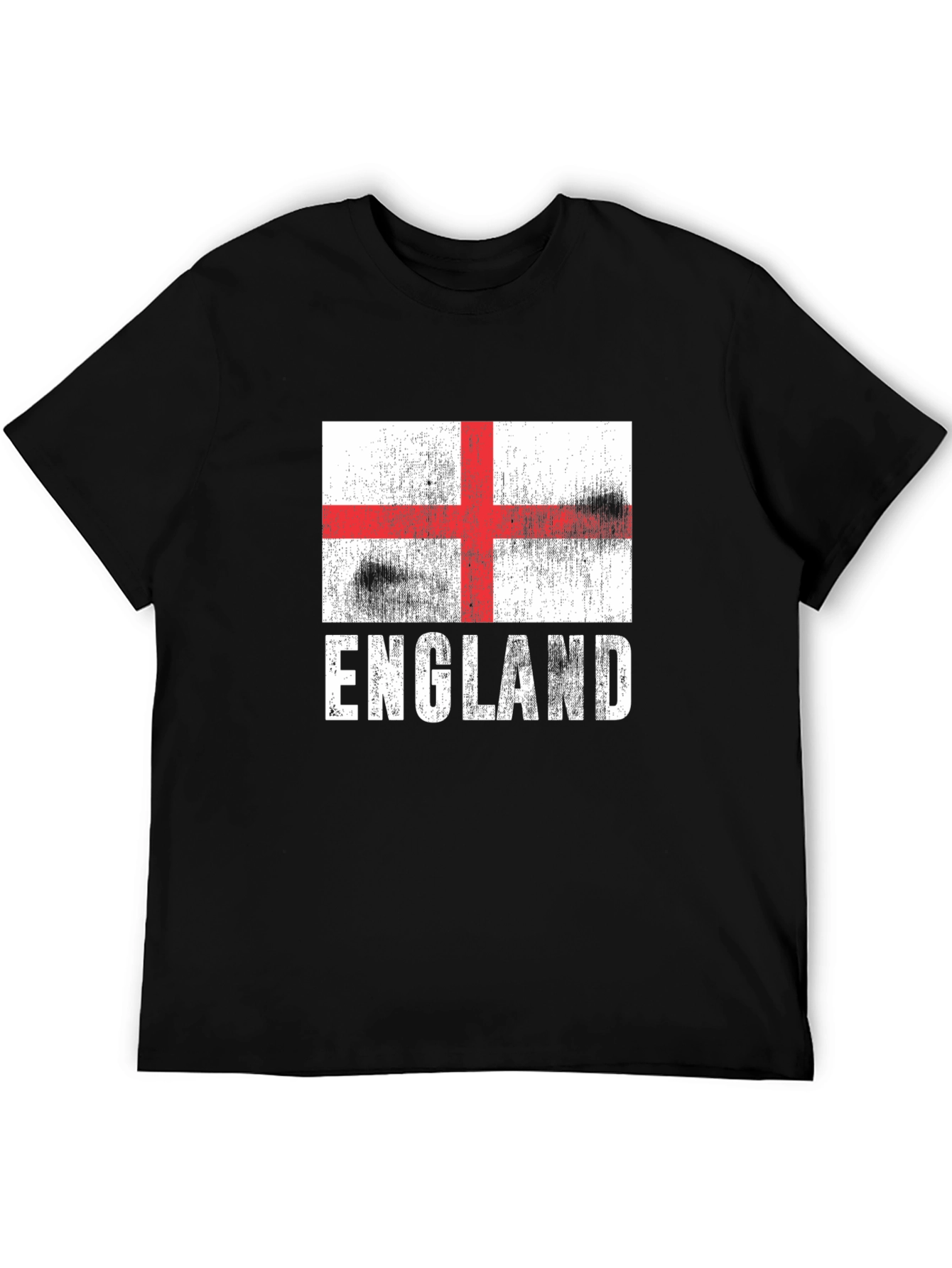 Black England Flag Graphic Tee - Stylish Mens T-Shirt view 5
