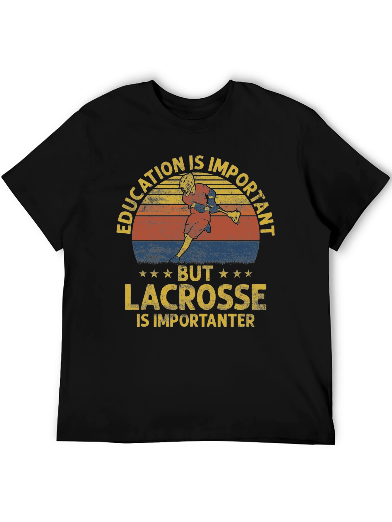 Black Education Important Lacrosse Importanter T-Shirt view 5