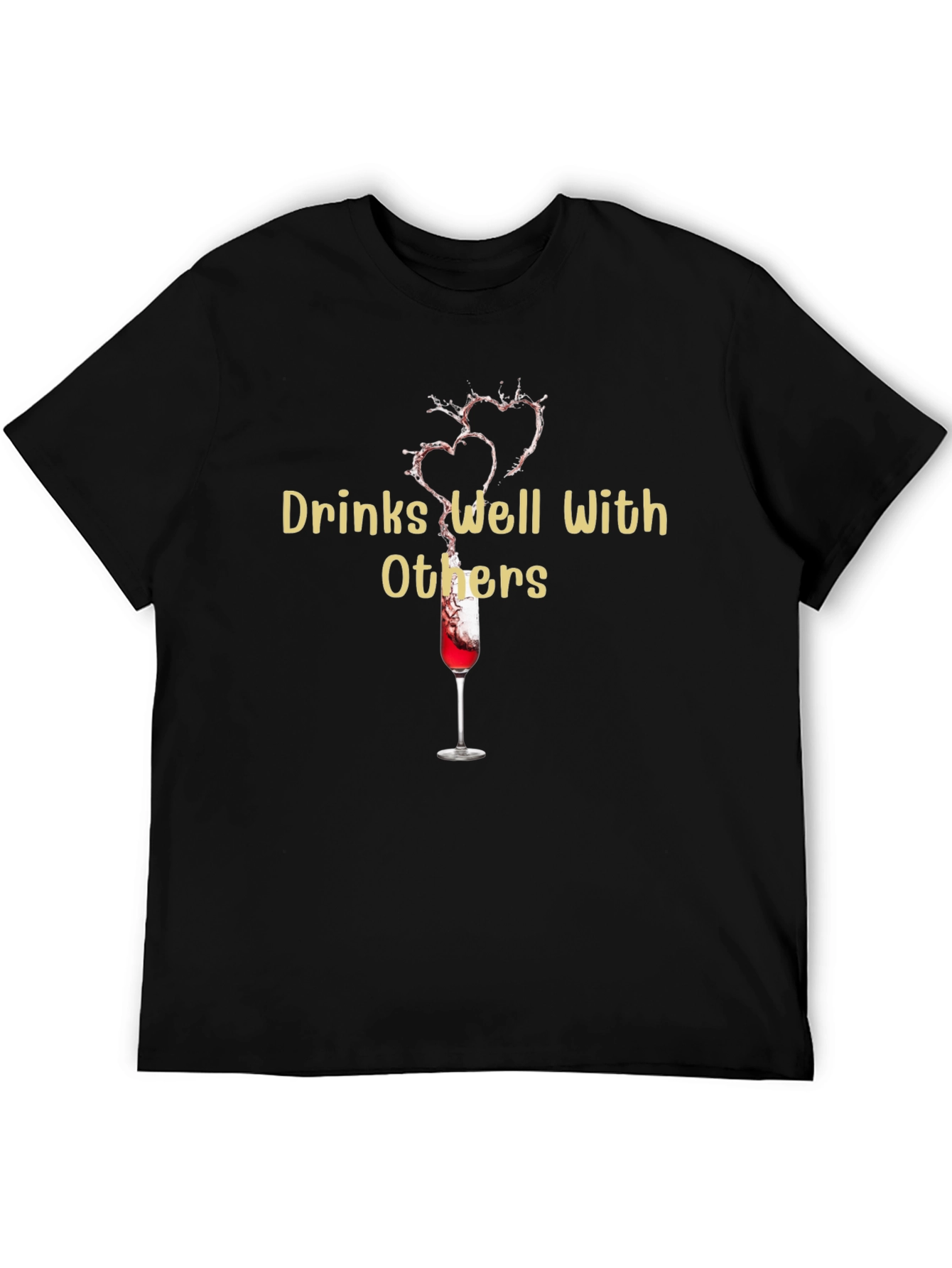 Black Drinks Well With Others Graphic Tee view 5