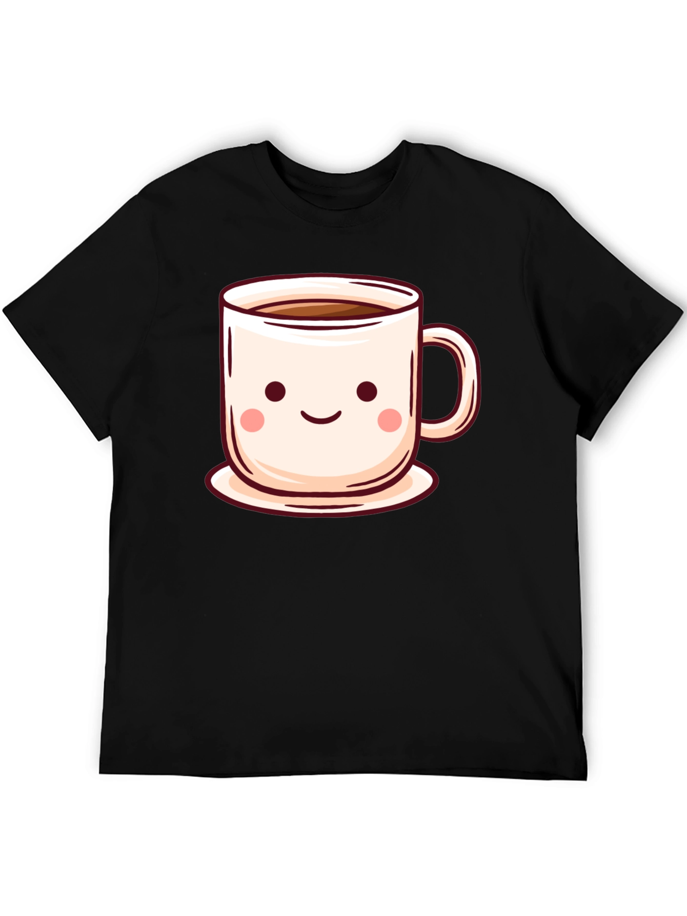 Black Cute Coffee Cup T-Shirt - Kawaii Style view 5