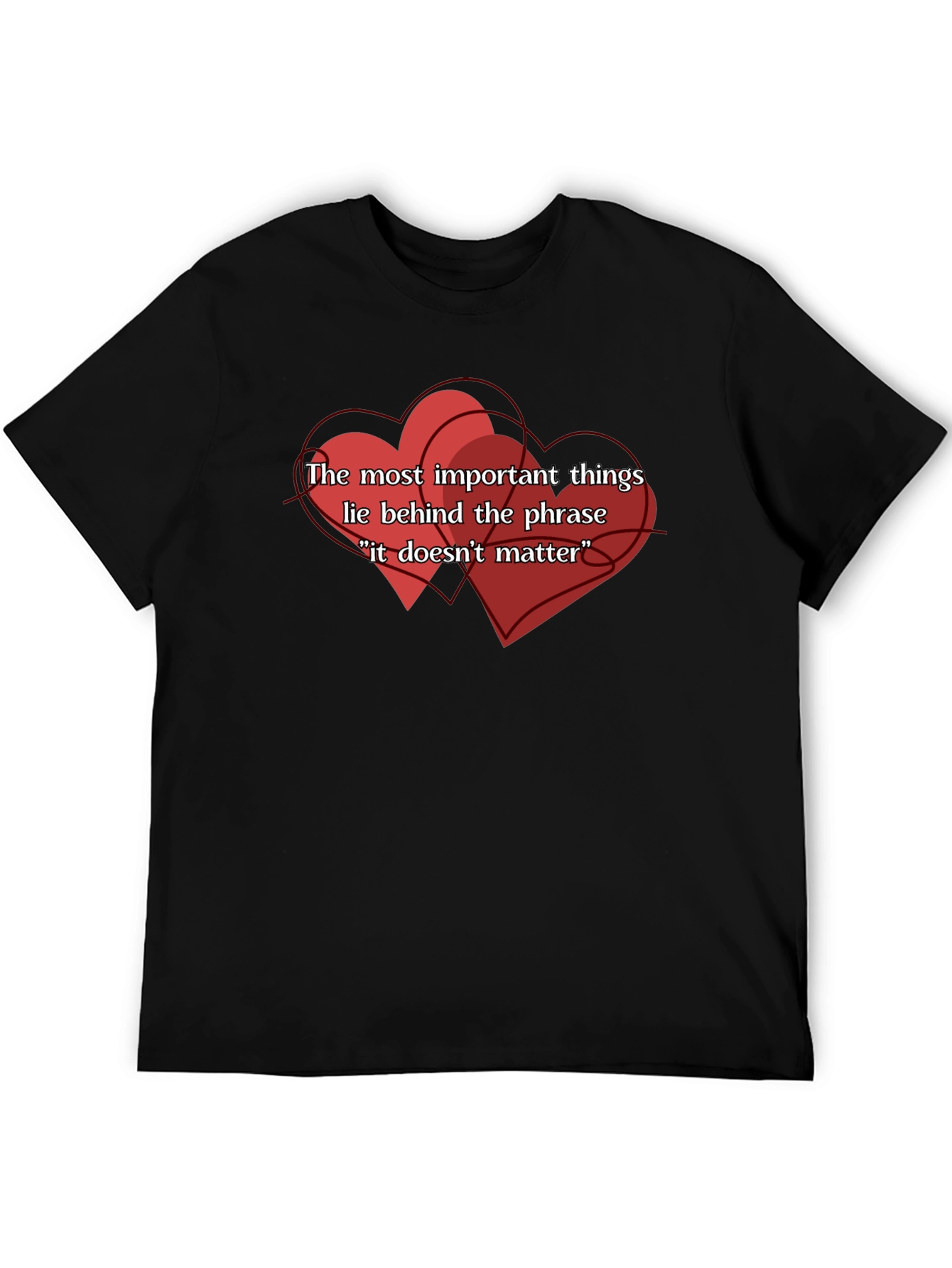 Black Important Things Tee - Heart Design view 5