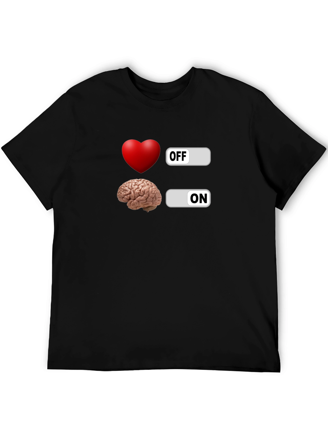 Black Heart Off Brain On Graphic T-Shirt view 5