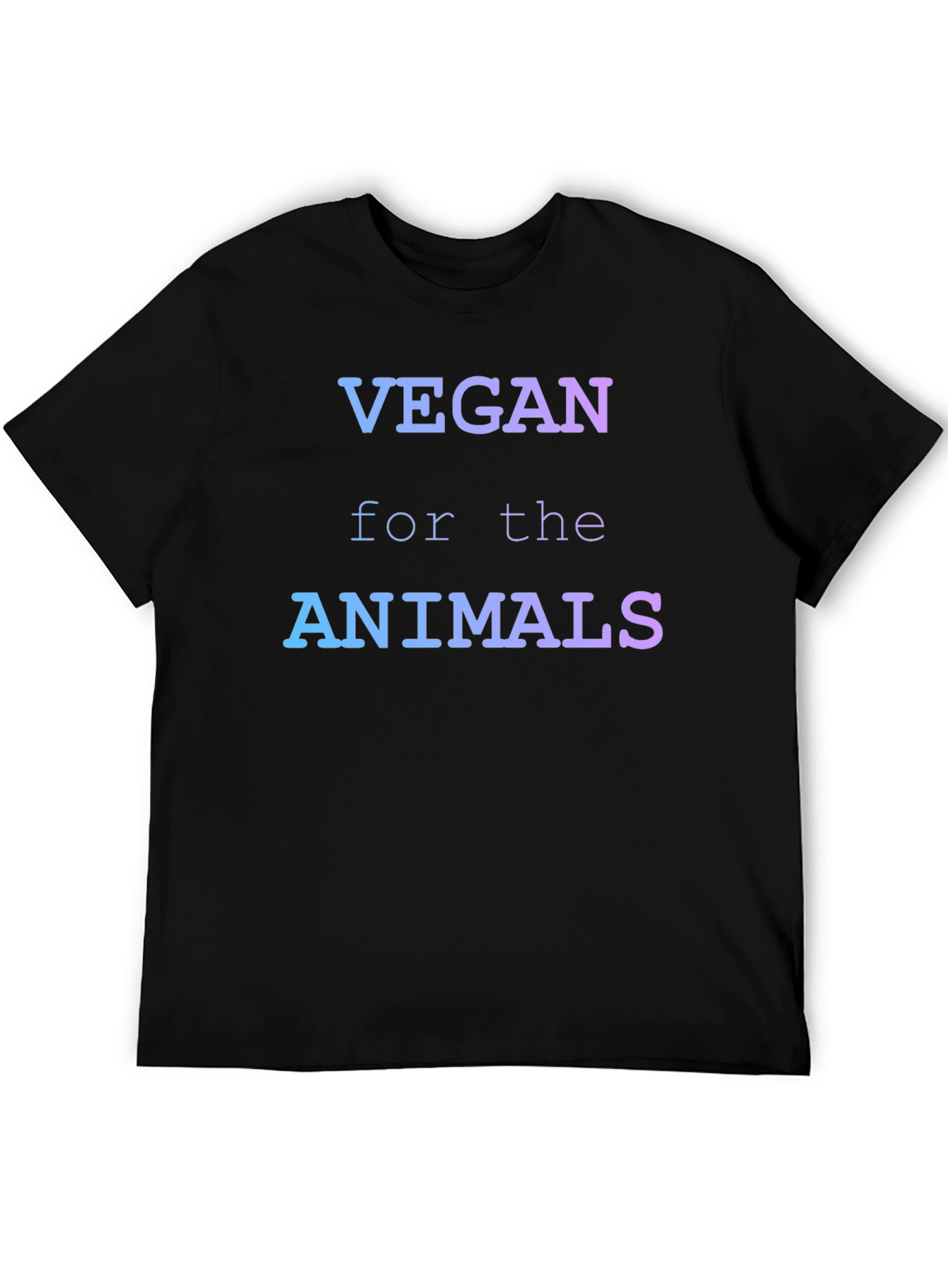 Black Vegan for the Animals Gradient Graphic T-Shirt view 5