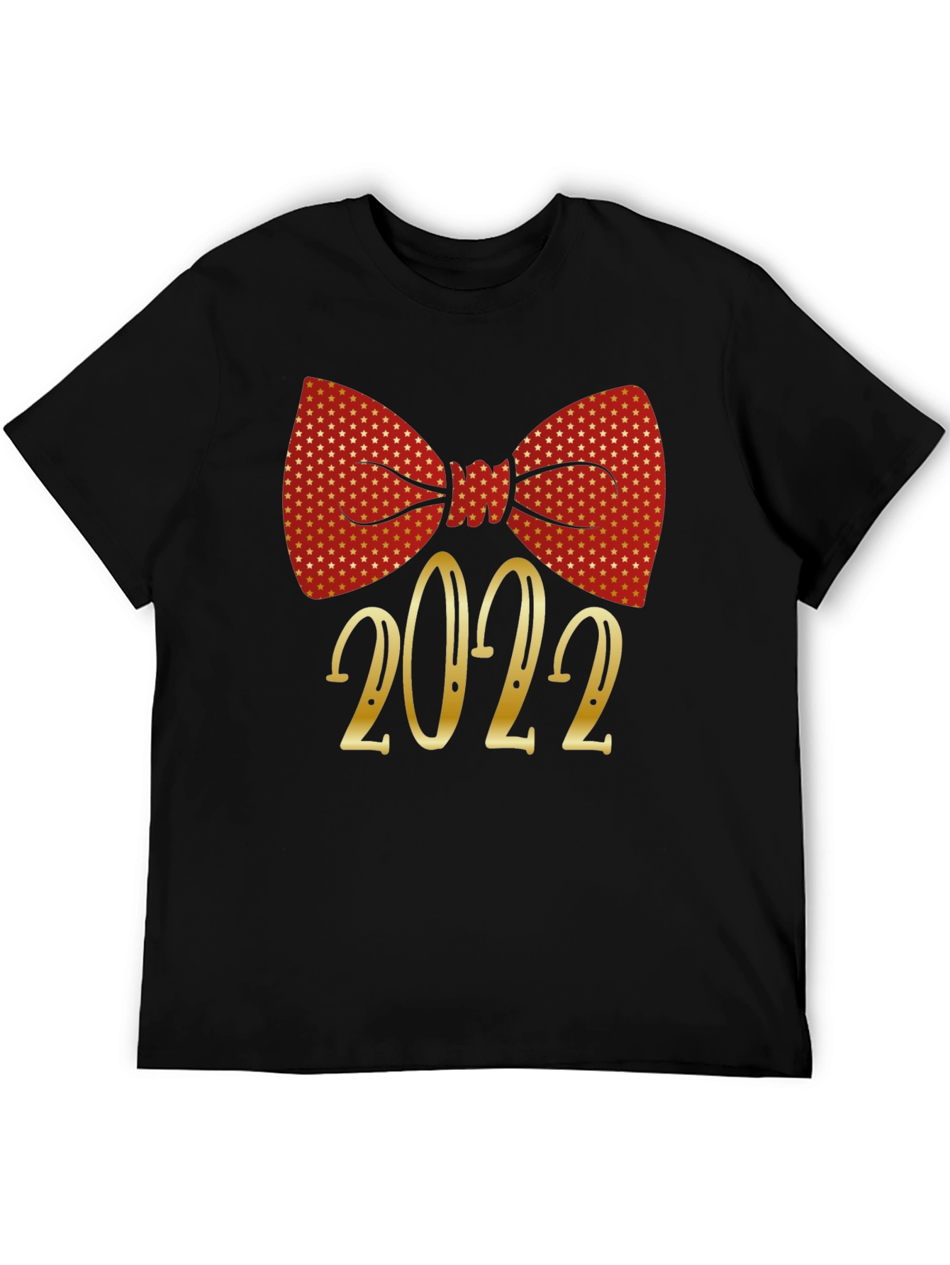 Black Festive 2022 Bow Tie Graphic T-Shirt view 5