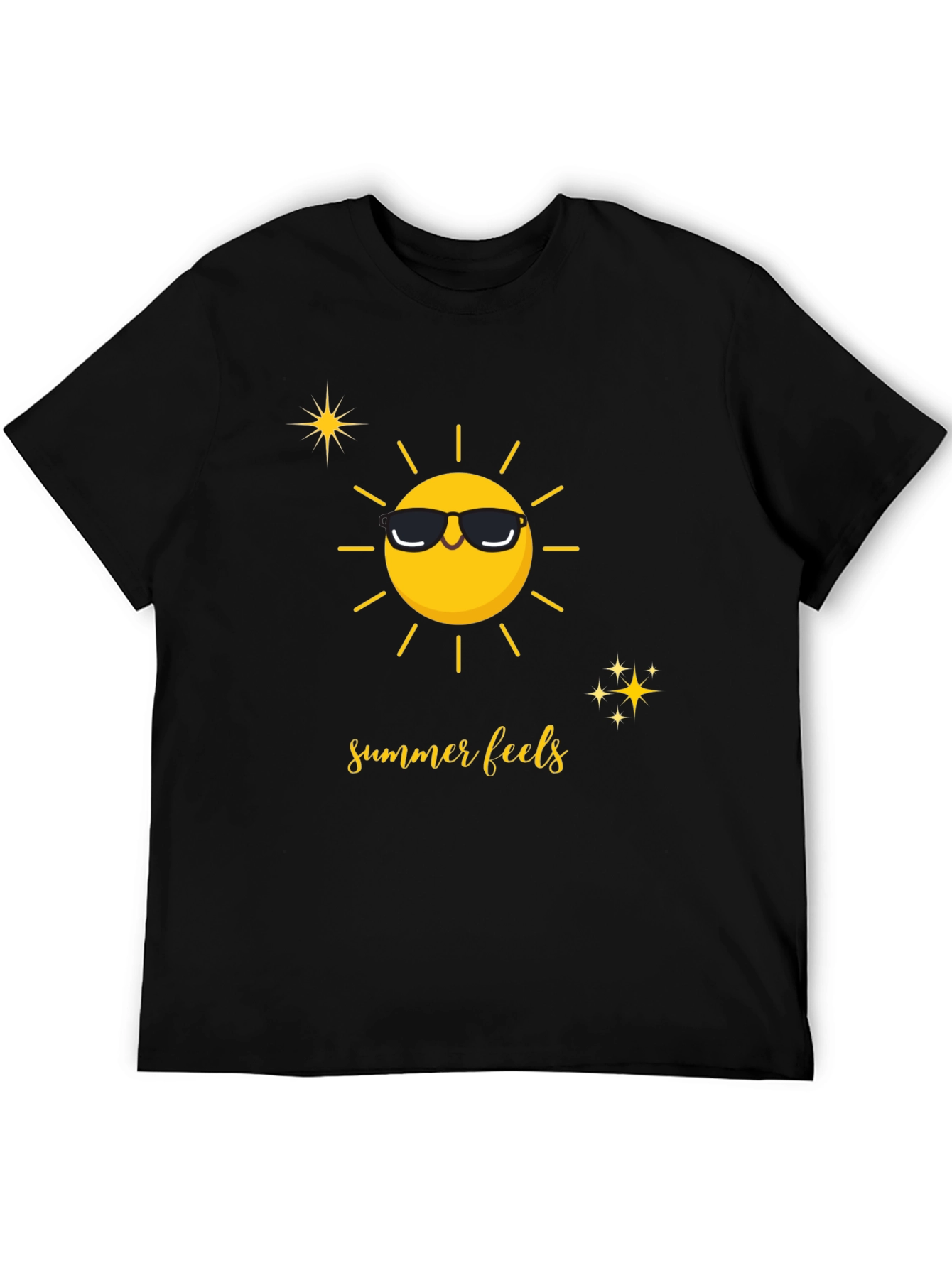 Black Summer Feels Graphic Tee - Unisex Black T-Shirt view 5