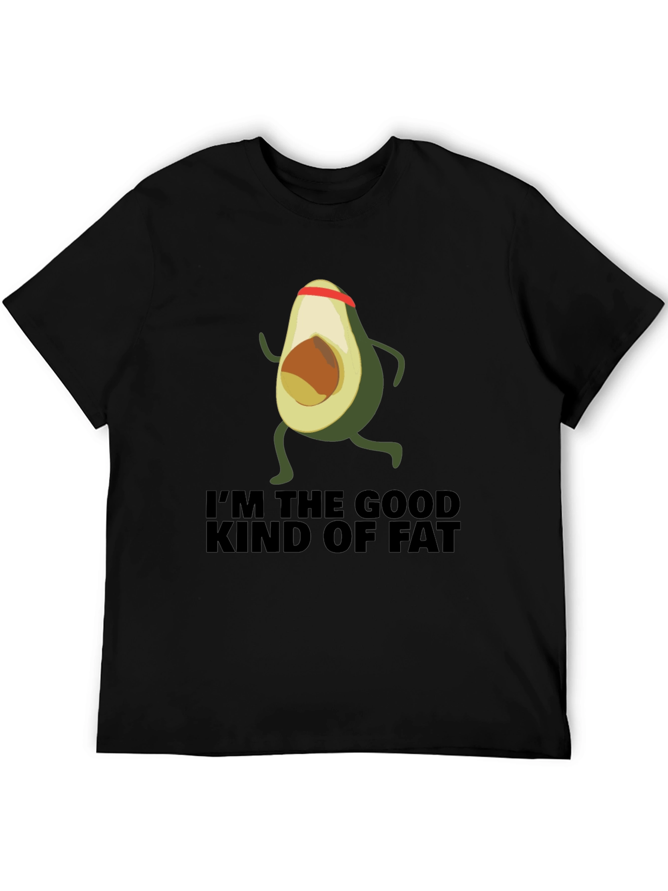 Black Avocado Running T-Shirt - I'm the Good Kind of Fat view 5
