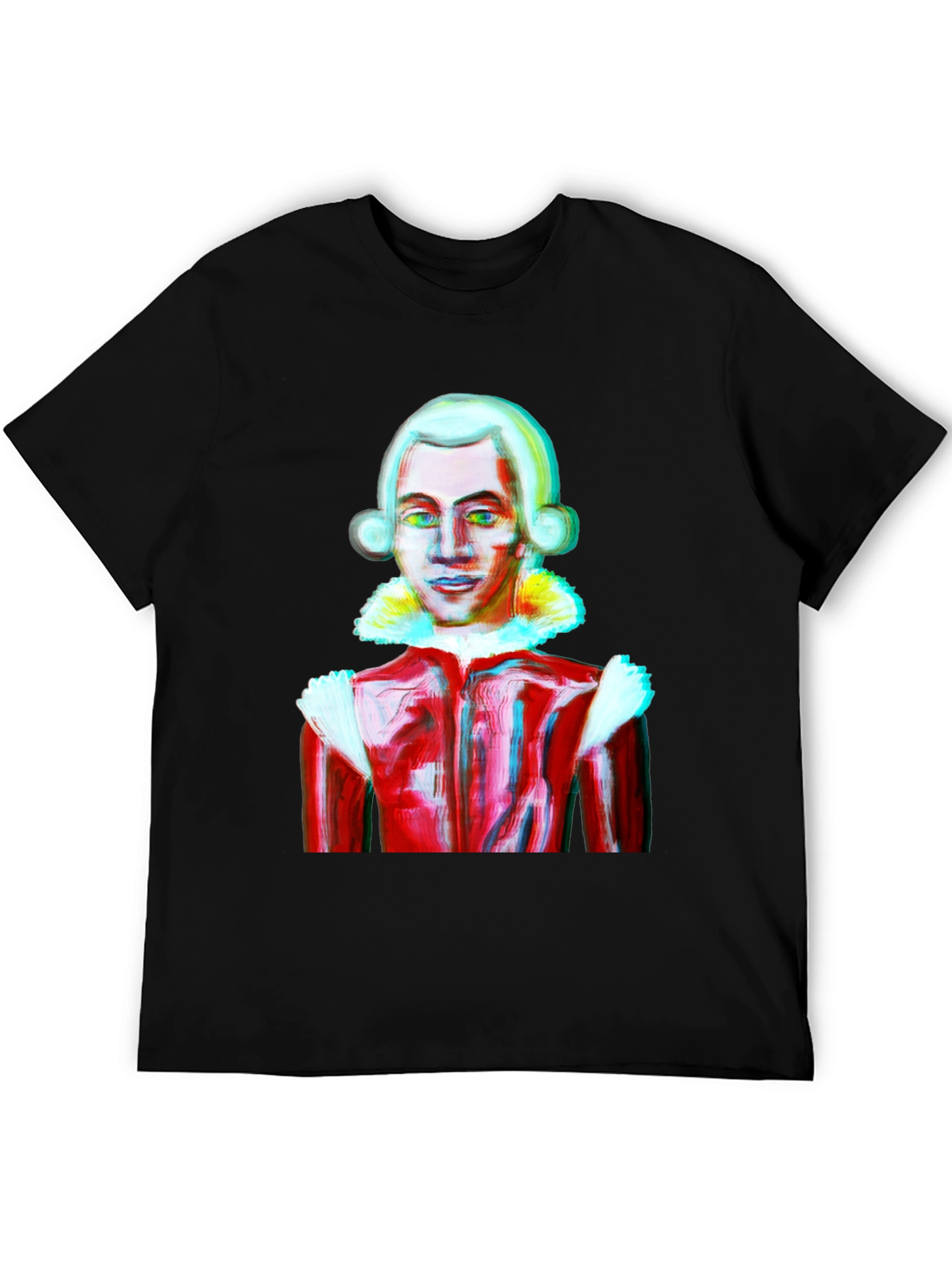 Black Mozart Style Graphic Tee - Artistic T-Shirt view 5