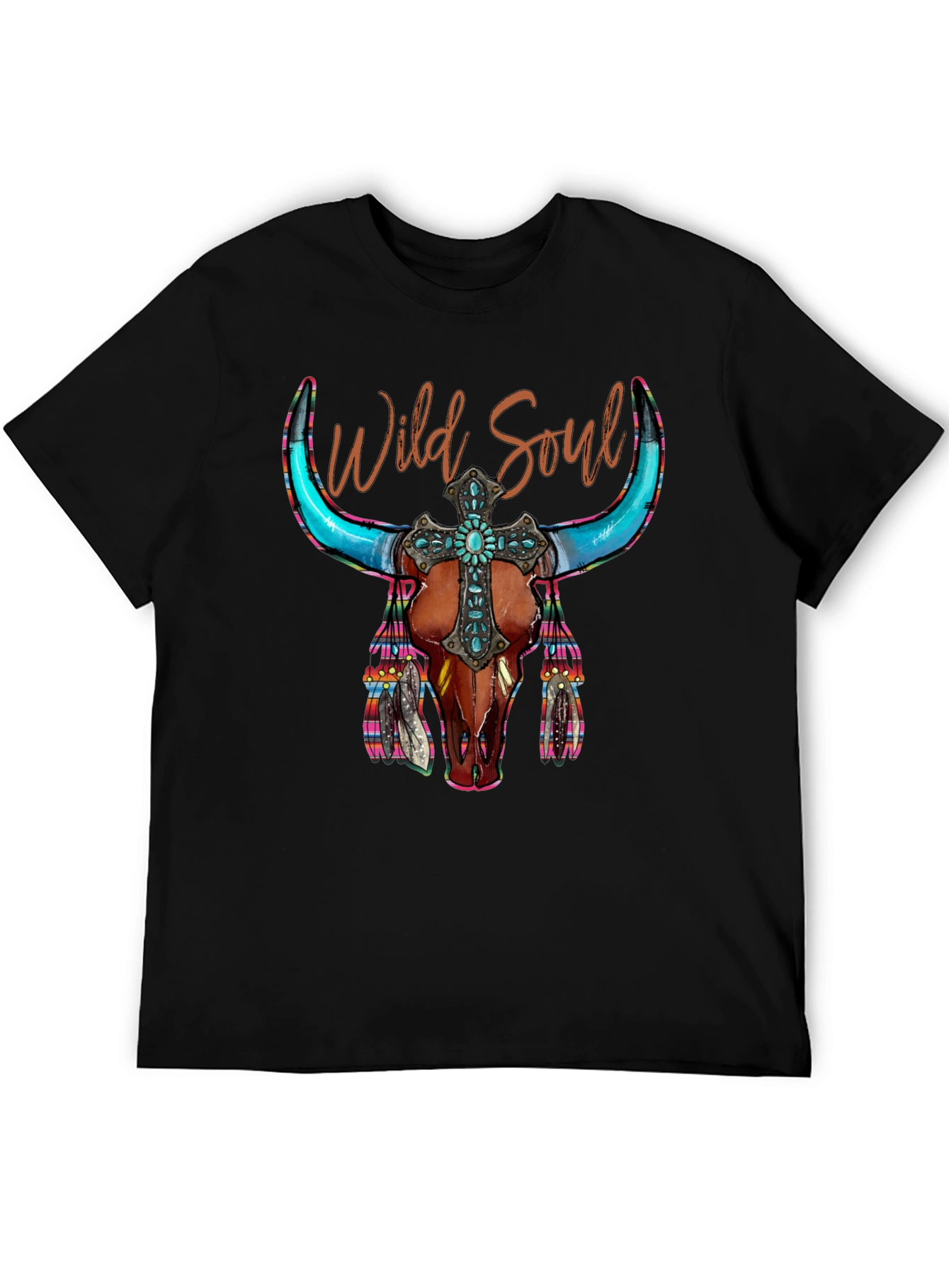 Wild Soul Bull Skull Graphic Tee - 5