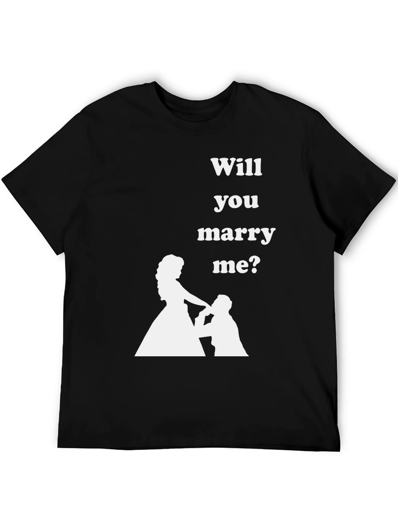 Black Marry Me Graphic Tee - Proposal T-Shirt view 5