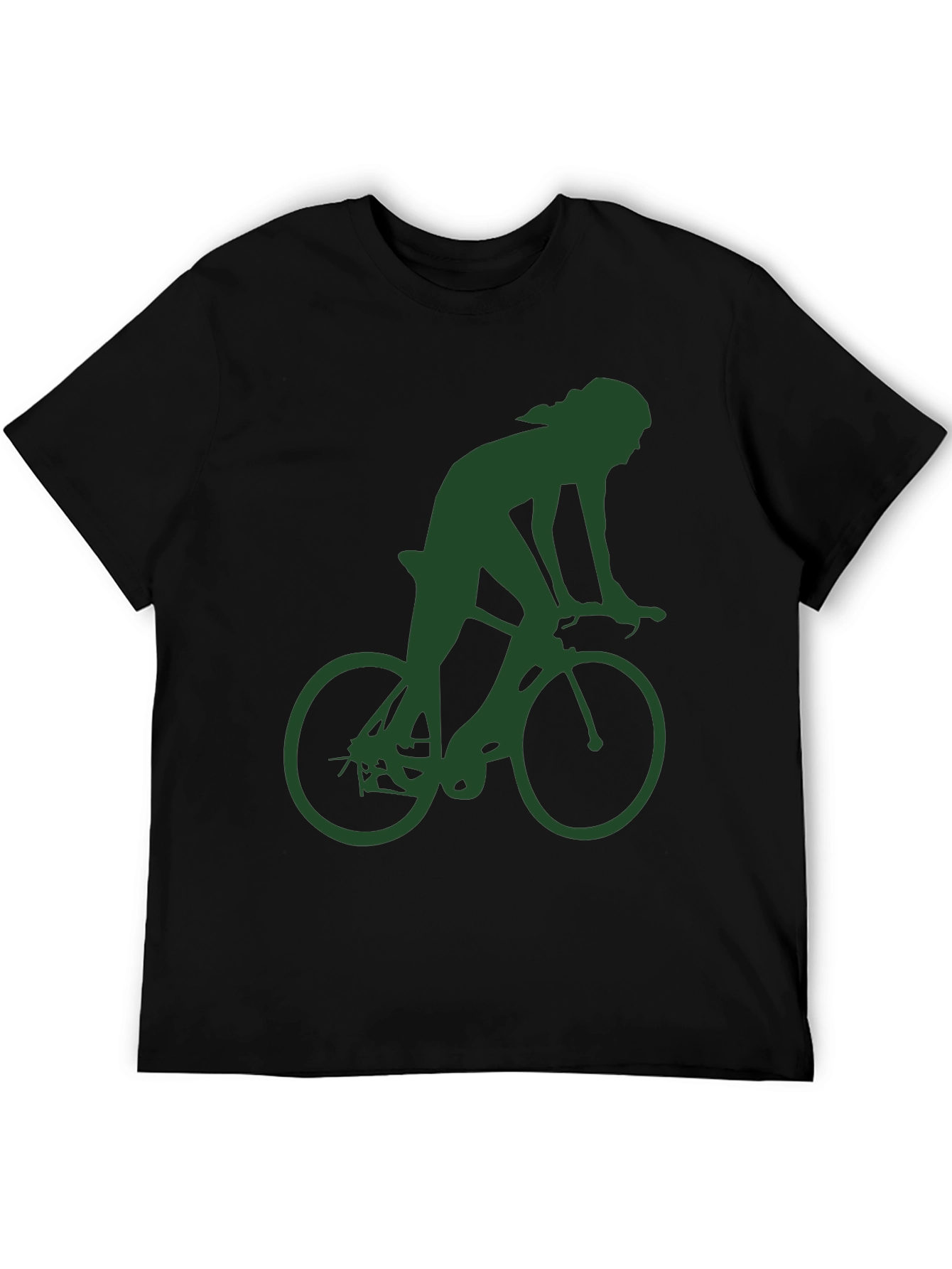 Black Cyclist Graphic Tee - Black Cotton Blend T-Shirt view 5