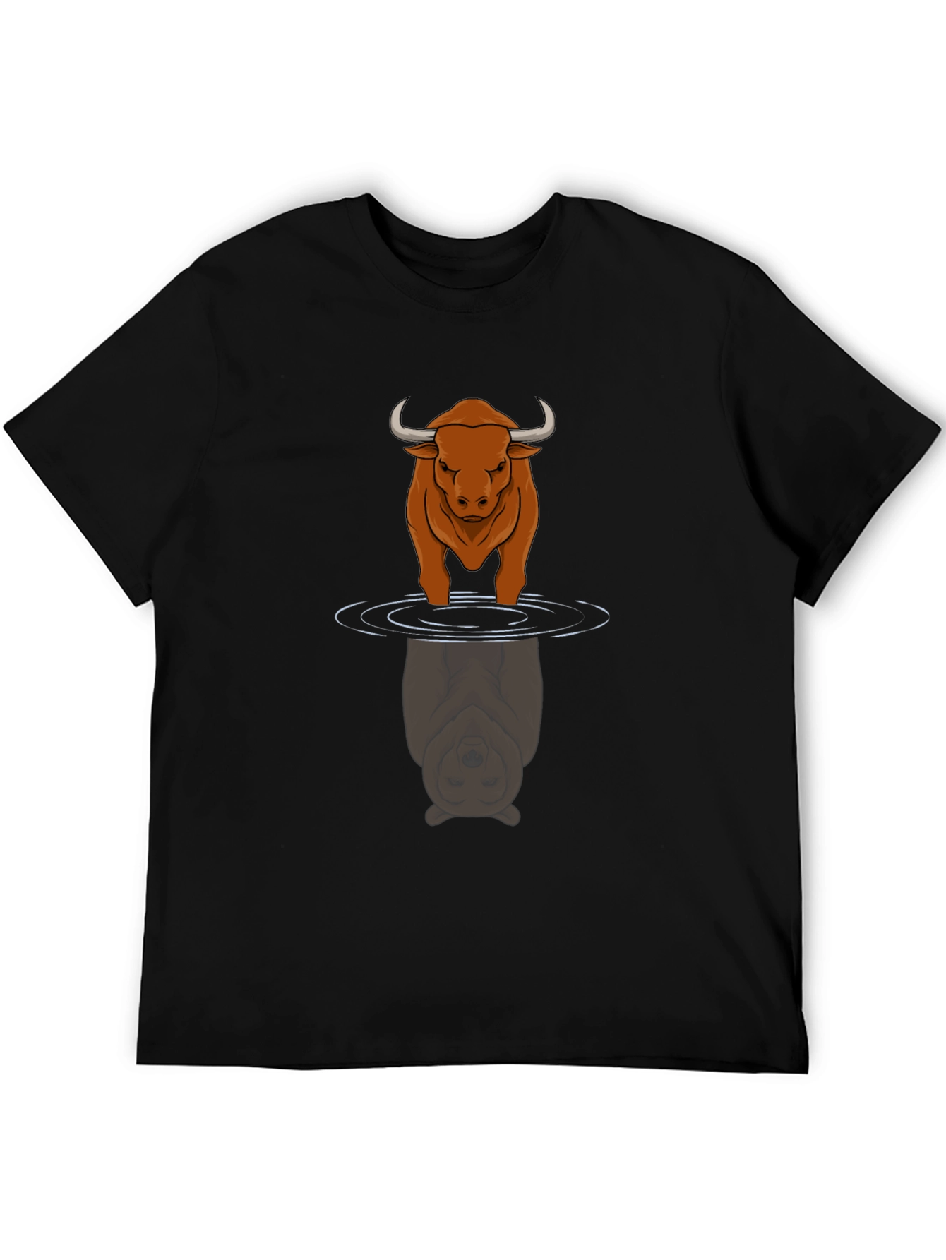 Black Bull & Bear Reflection T-Shirt - Stock Market Apparel view 5
