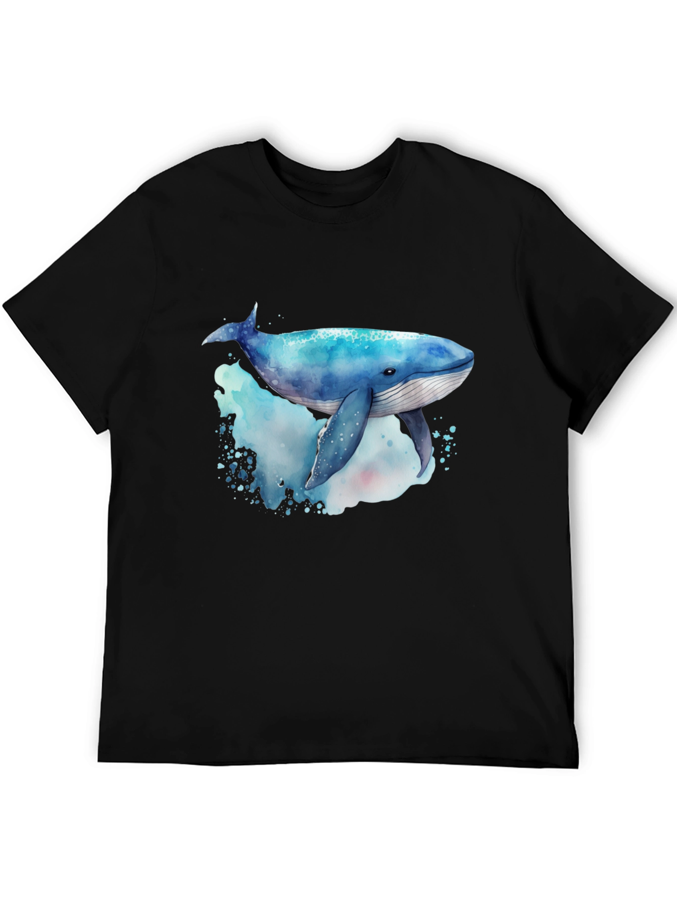 Black Whale Graphic Tee - Men's Black Crew Neck view 5