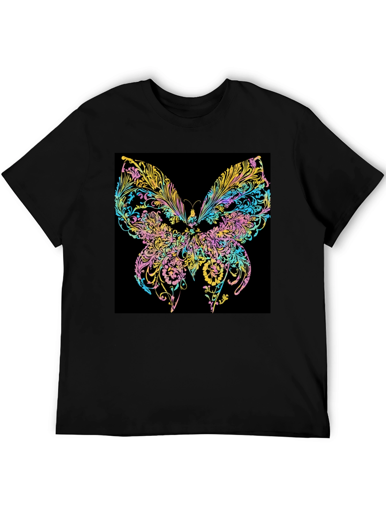 Black Butterfly Art Black T-Shirt view 5