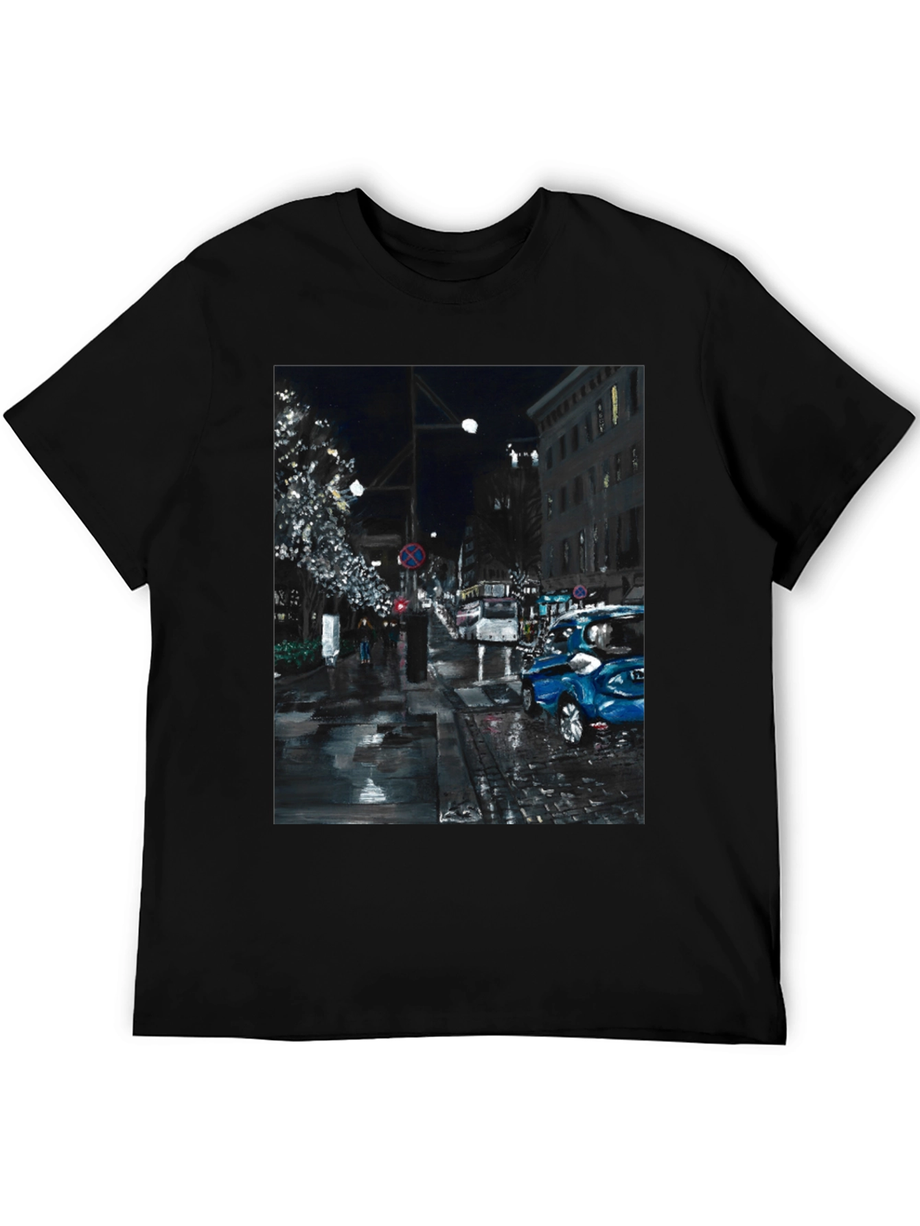 Black City Nightscape T-Shirt view 5