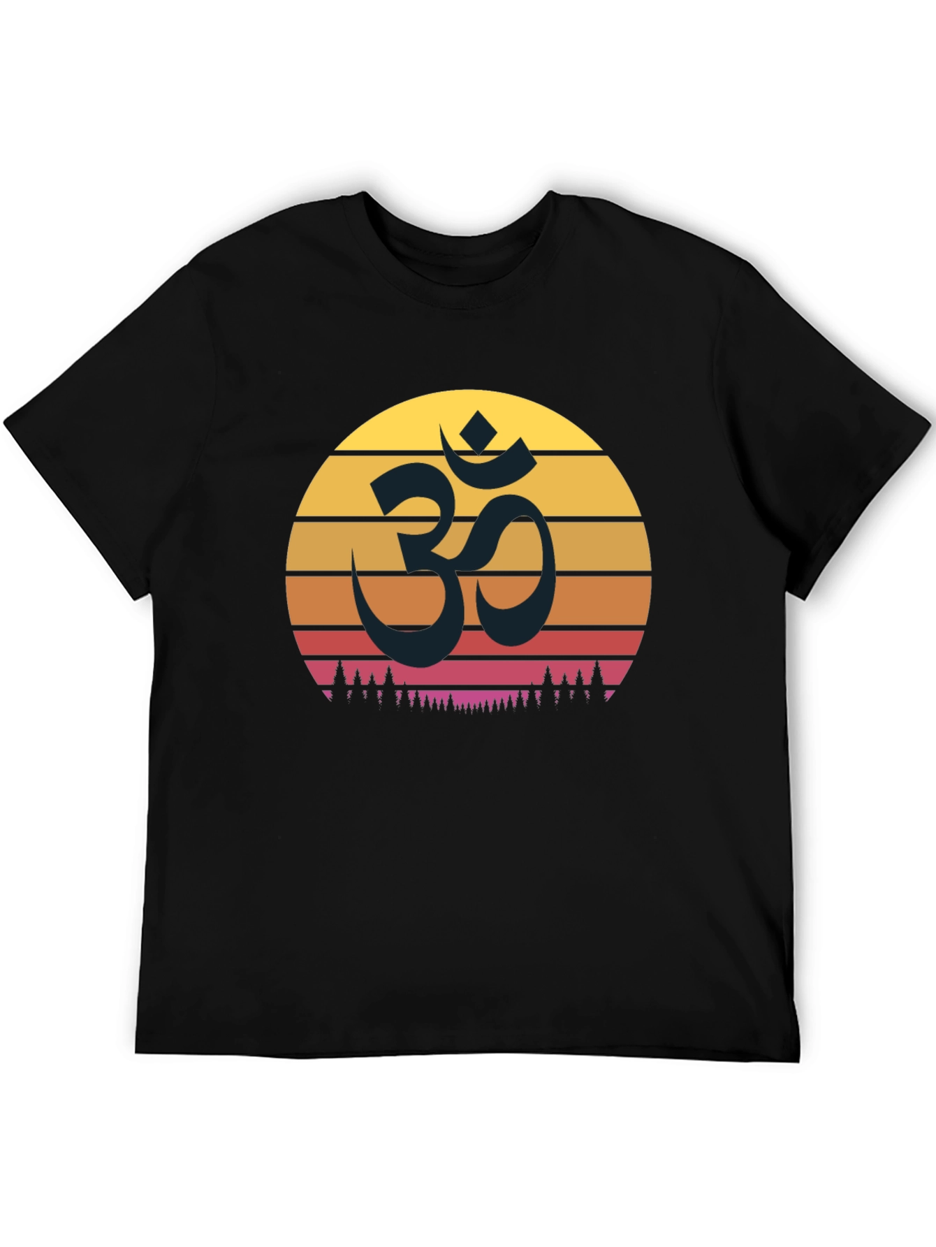 Black Om Sunset Graphic T-Shirt - Spiritual Comfort view 5
