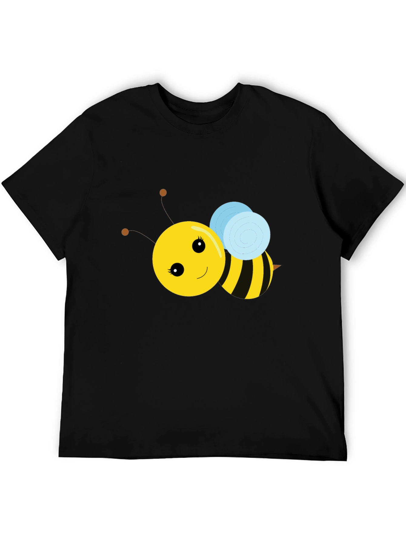 Black Cute Bee Graphic T-Shirt - Black view 5