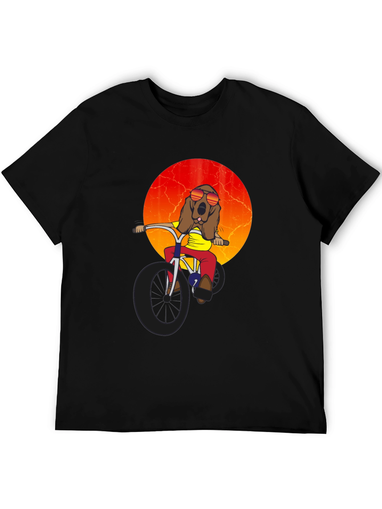 Black Dog on Bike Graphic Tee view 5
