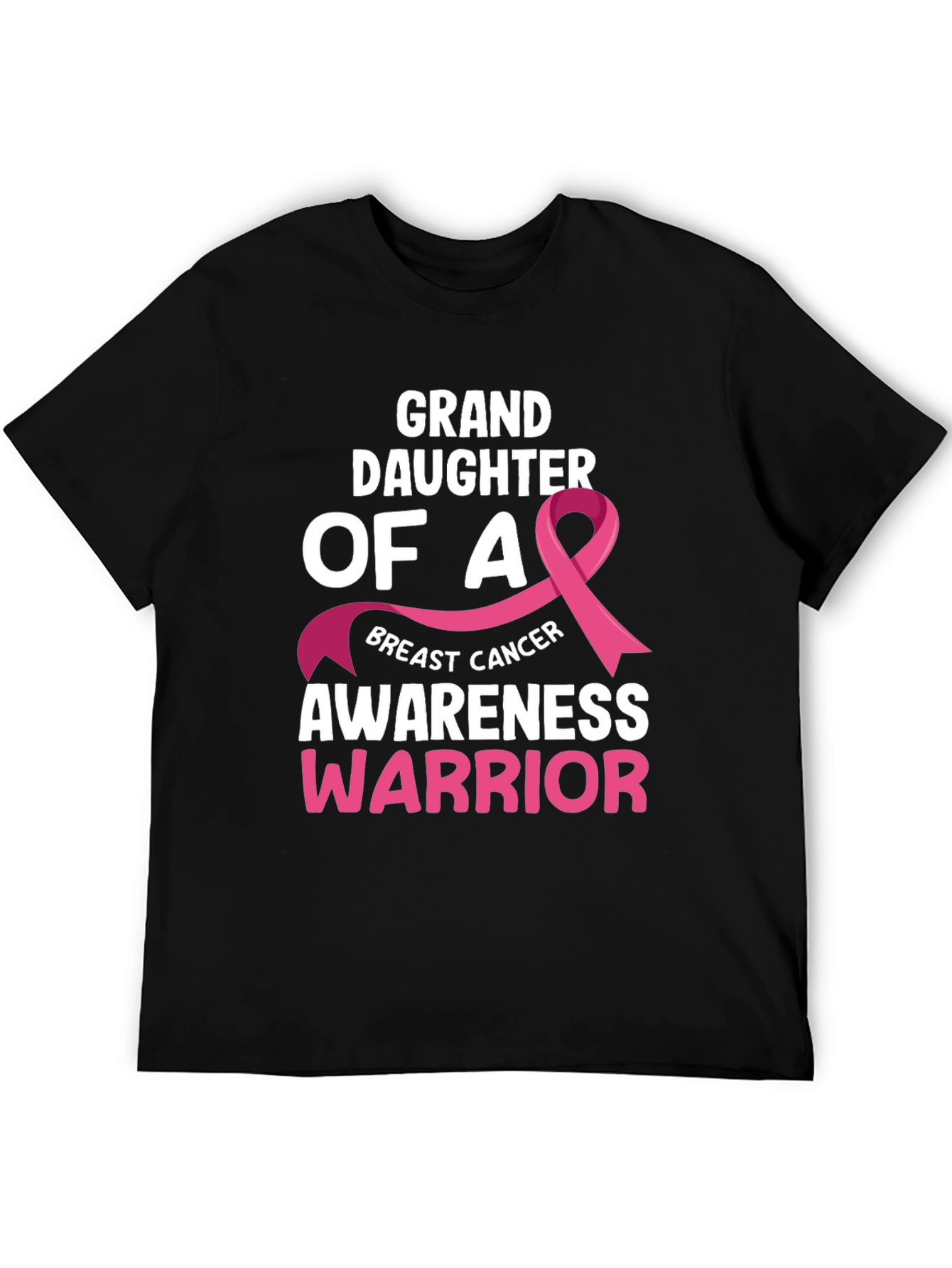 Black Granddaughter Breast Cancer Awareness Warrior T-Shirt view 5