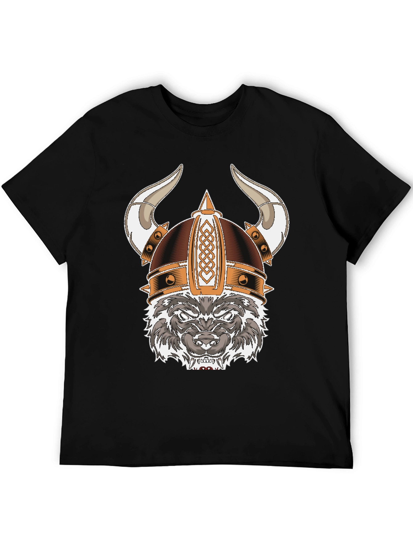 Black Viking Wolf Graphic Tee - Black view 5