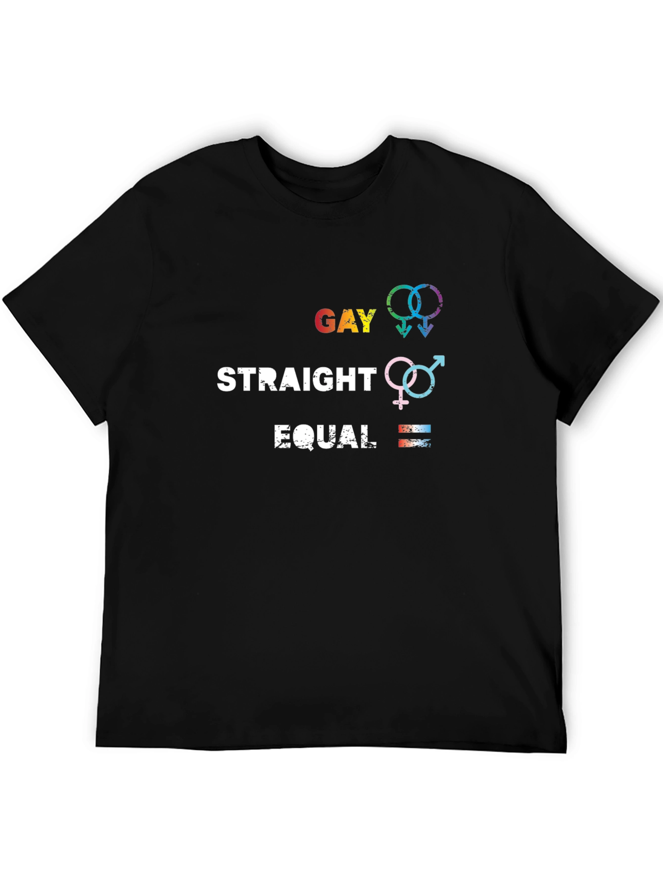 Gay Straight Equal Graphic Tee - Pride Equality T-Shirt - 5