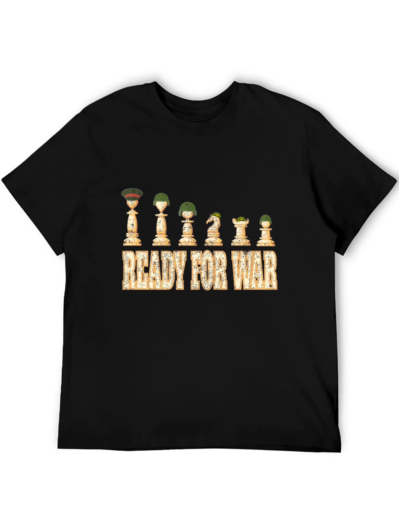 Black Ready for War Chess Piece T-Shirt view 5