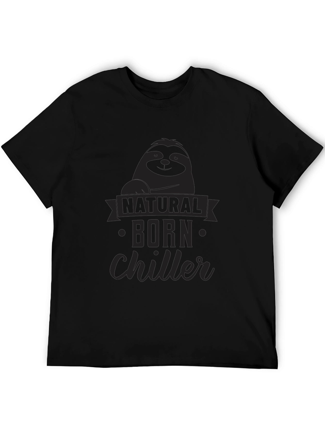 Black Natural Born Chiller Sloth Graphic Tee - Soft Cotton view 5