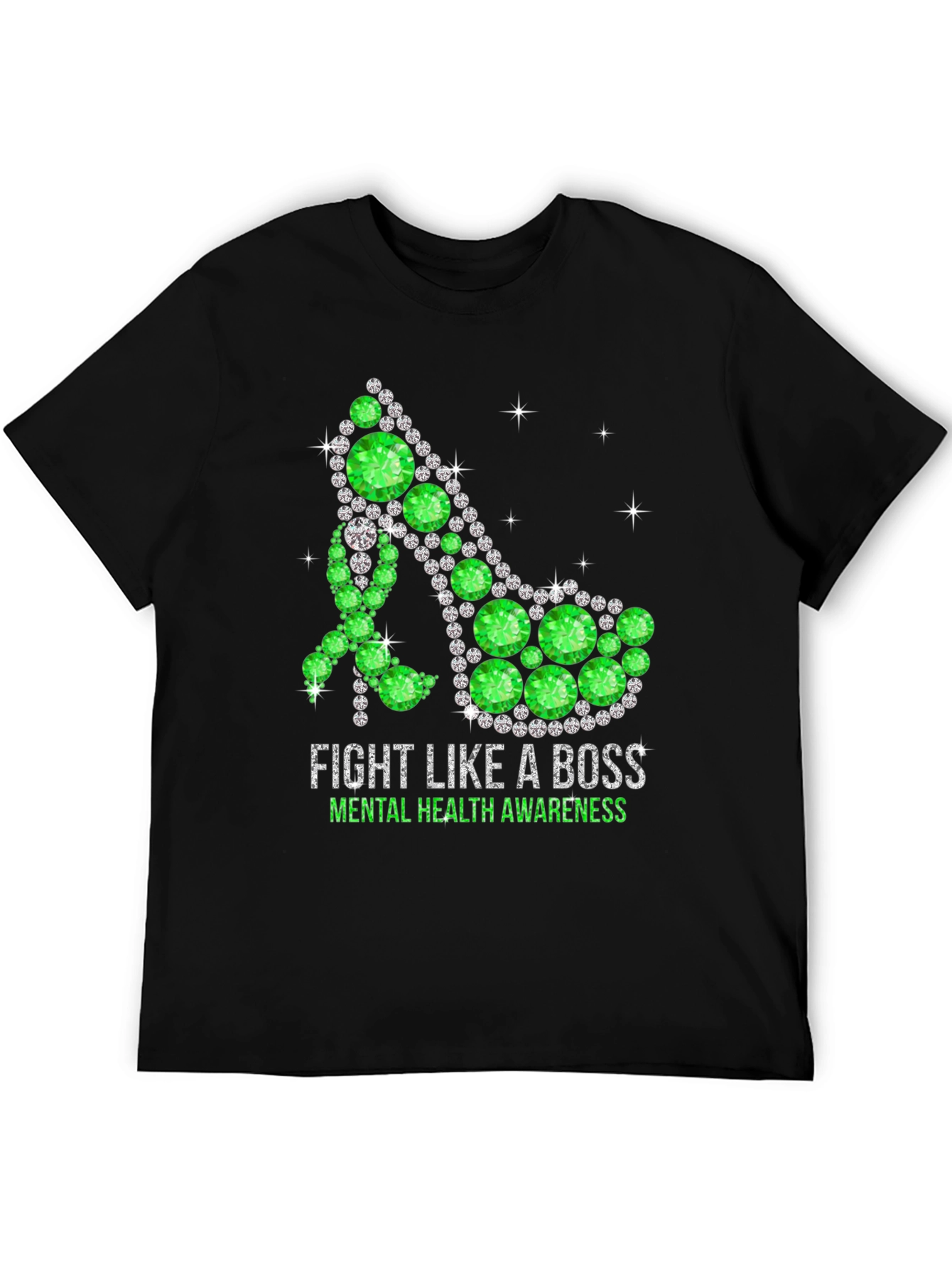 Black Fight Like A Boss Mental Health Awareness Shoe T-Shirt view 5