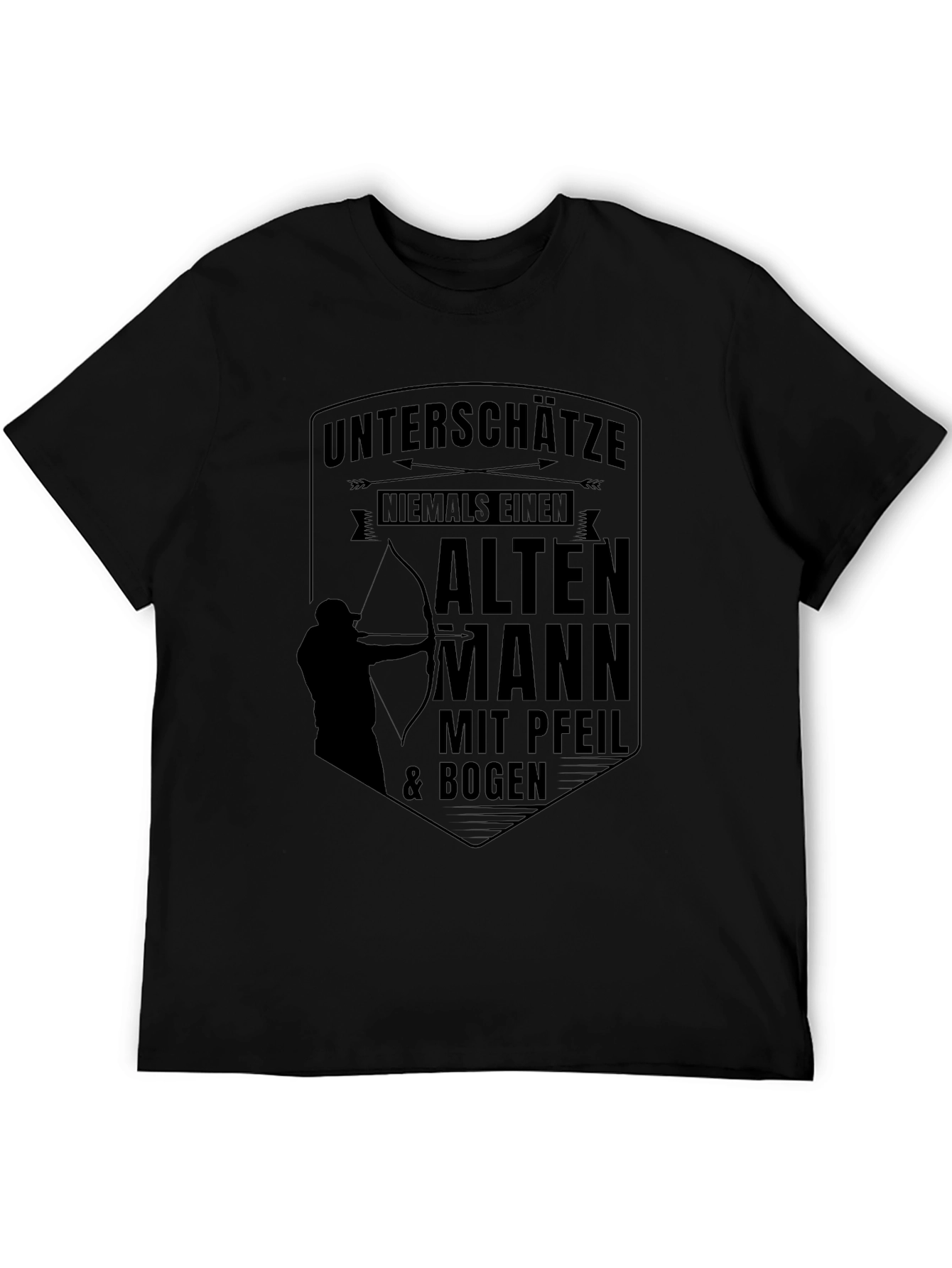 Black Archery Old Man T-Shirt - Funny German Saying Tee view 5