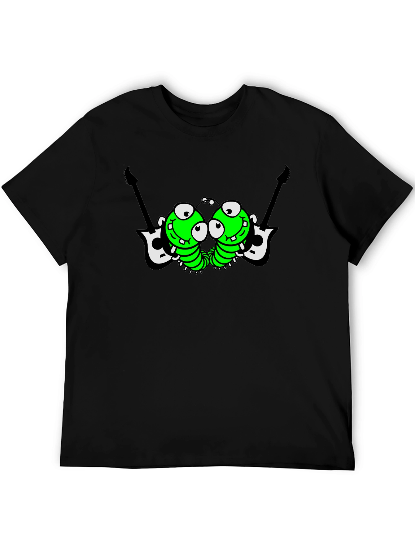 Black Cartoon Caterpillar Band T-Shirt view 5
