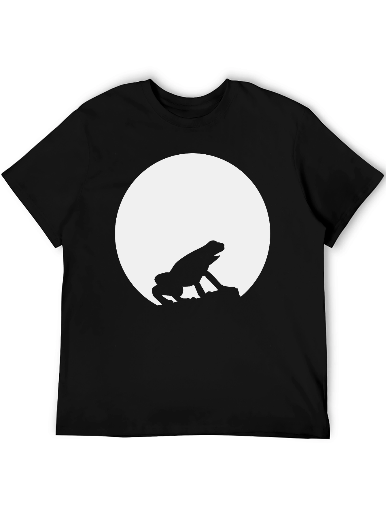 Black Frog Moon Silhouette Black T-Shirt view 5