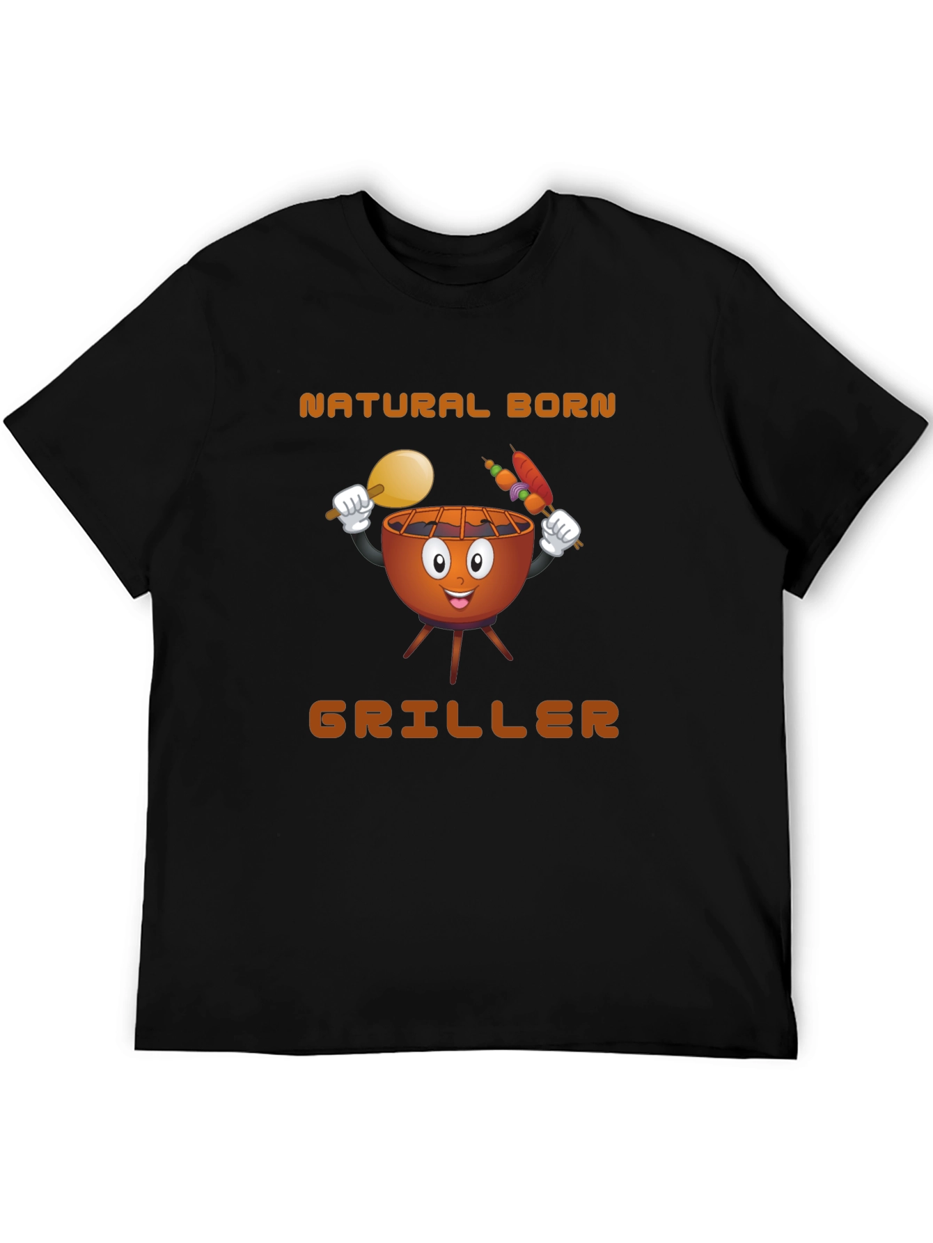 Black Natural Born Griller T-Shirt view 5