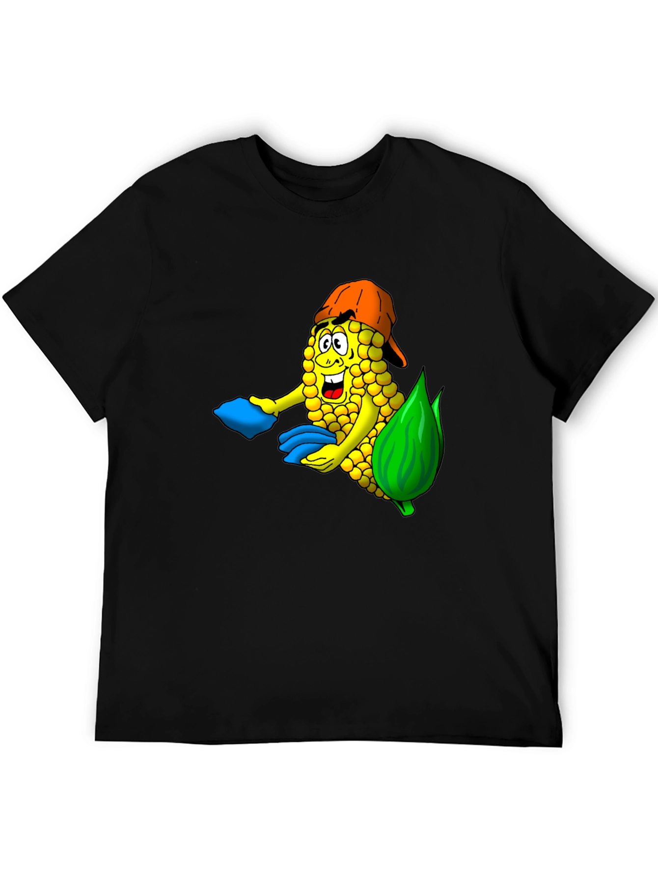 Black Corn Cob Cartoon T-Shirt view 5