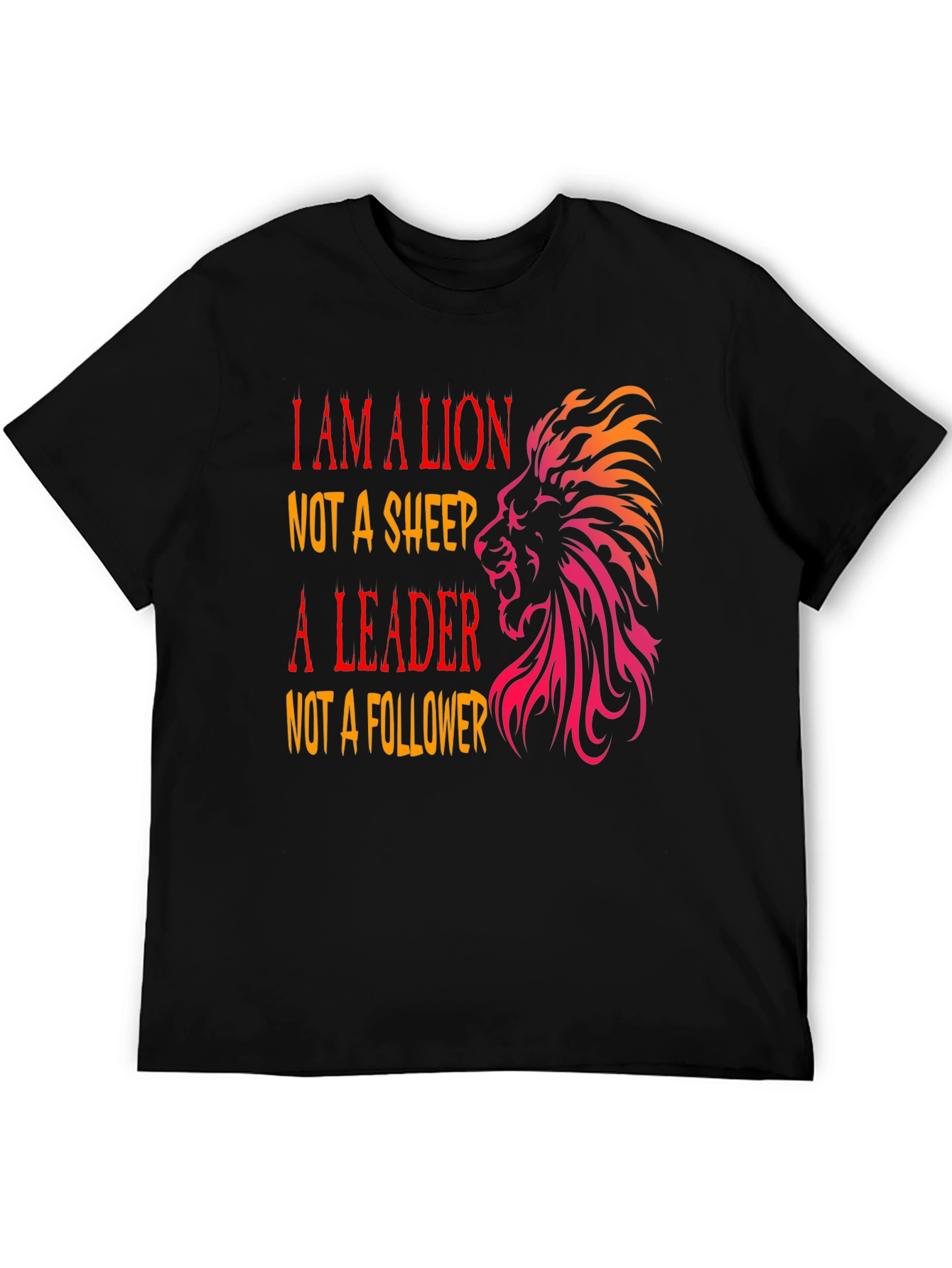 Black Lion Leader Graphic Tee - I AM A LION Black T-Shirt view 5