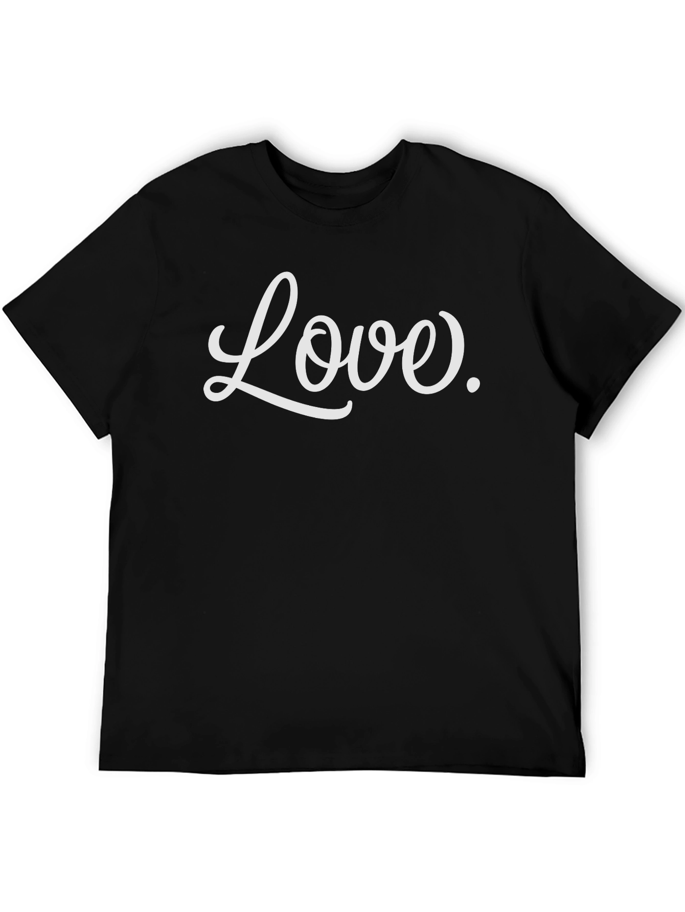 Black Love Script Graphic Tee - Soft Black Cotton Blend Shirt view 5