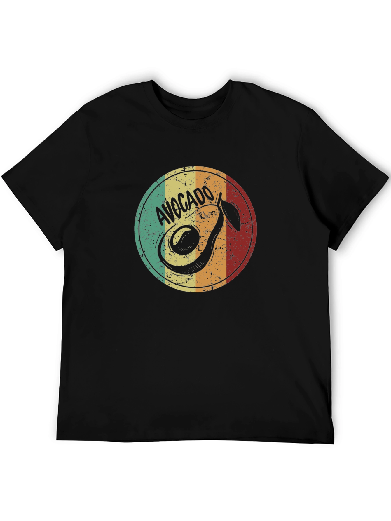 Black Retro Avocado T-Shirt - Vintage Style Graphic Tee view 5